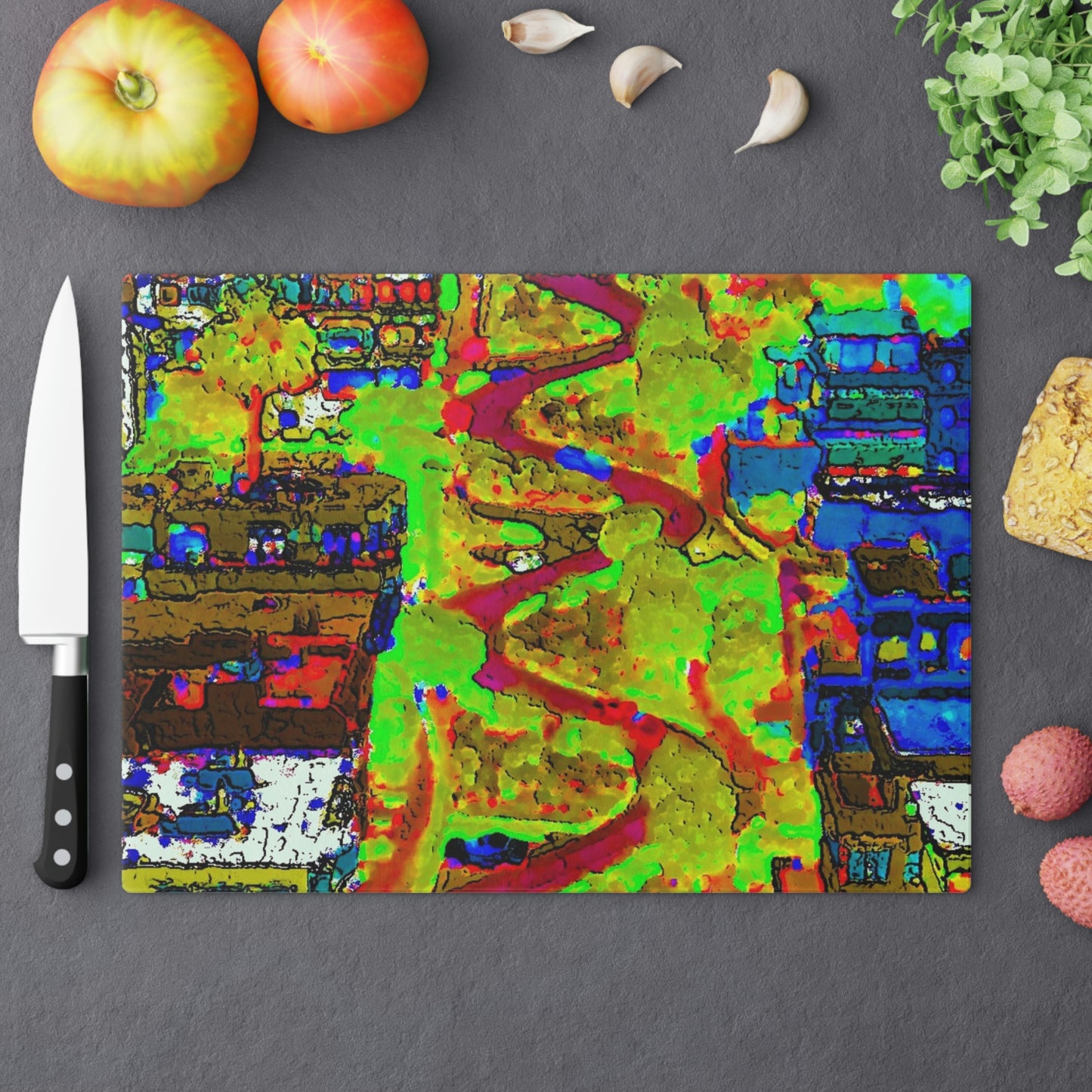 Cutting Board ... A Crazy Street ... 'Eight Winding Curve-Switchbacks' ... "Lombard Street, San Francisco, CA' ... Family Archives: 1970's ... Original Works ...