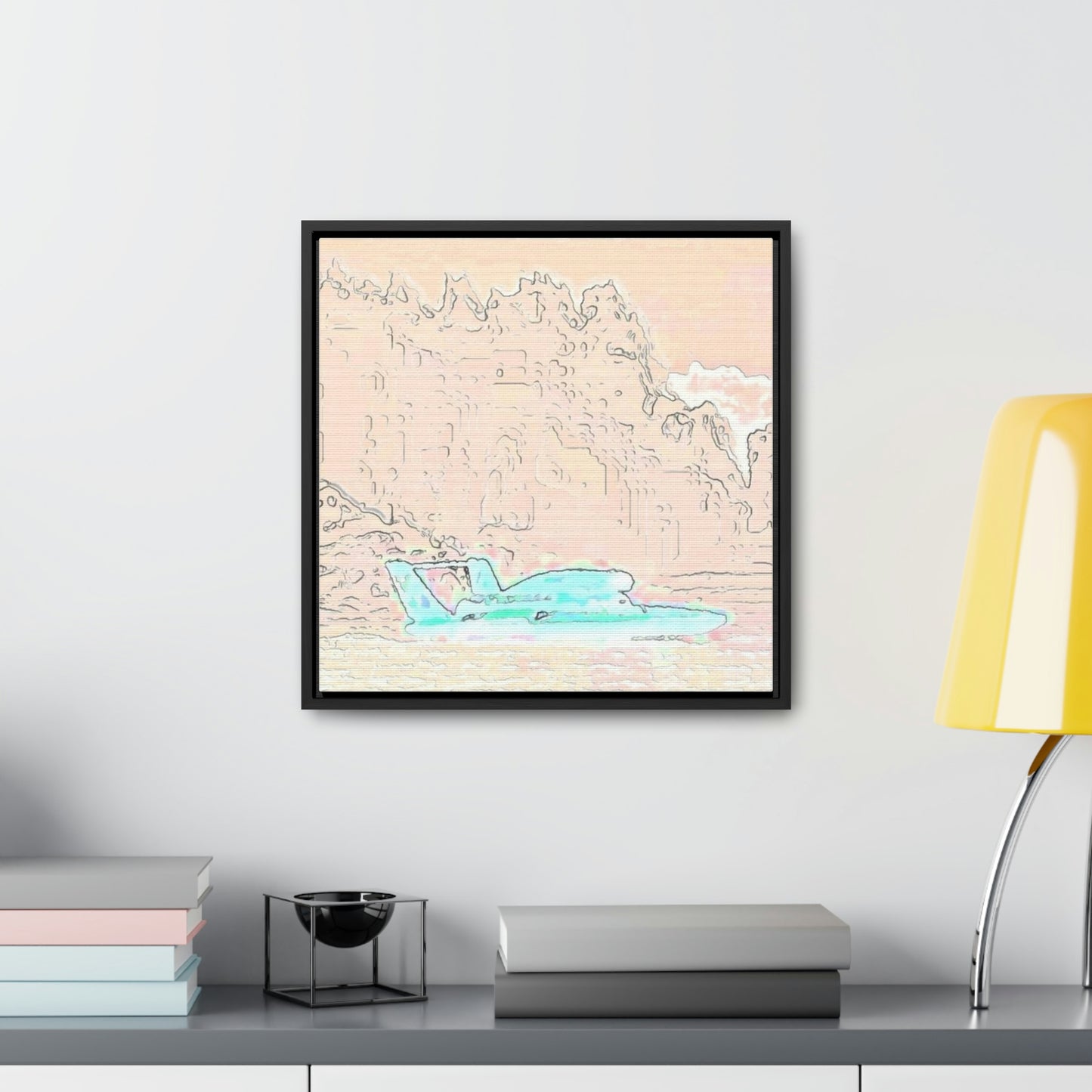 Gallery Canvas Wraps, Square Frame ...  Seattle Columbia Cup On Lake Washington ... "Dave Wilcox Heads For The Win" ... Associate Gift-Photo ... Original Works ...