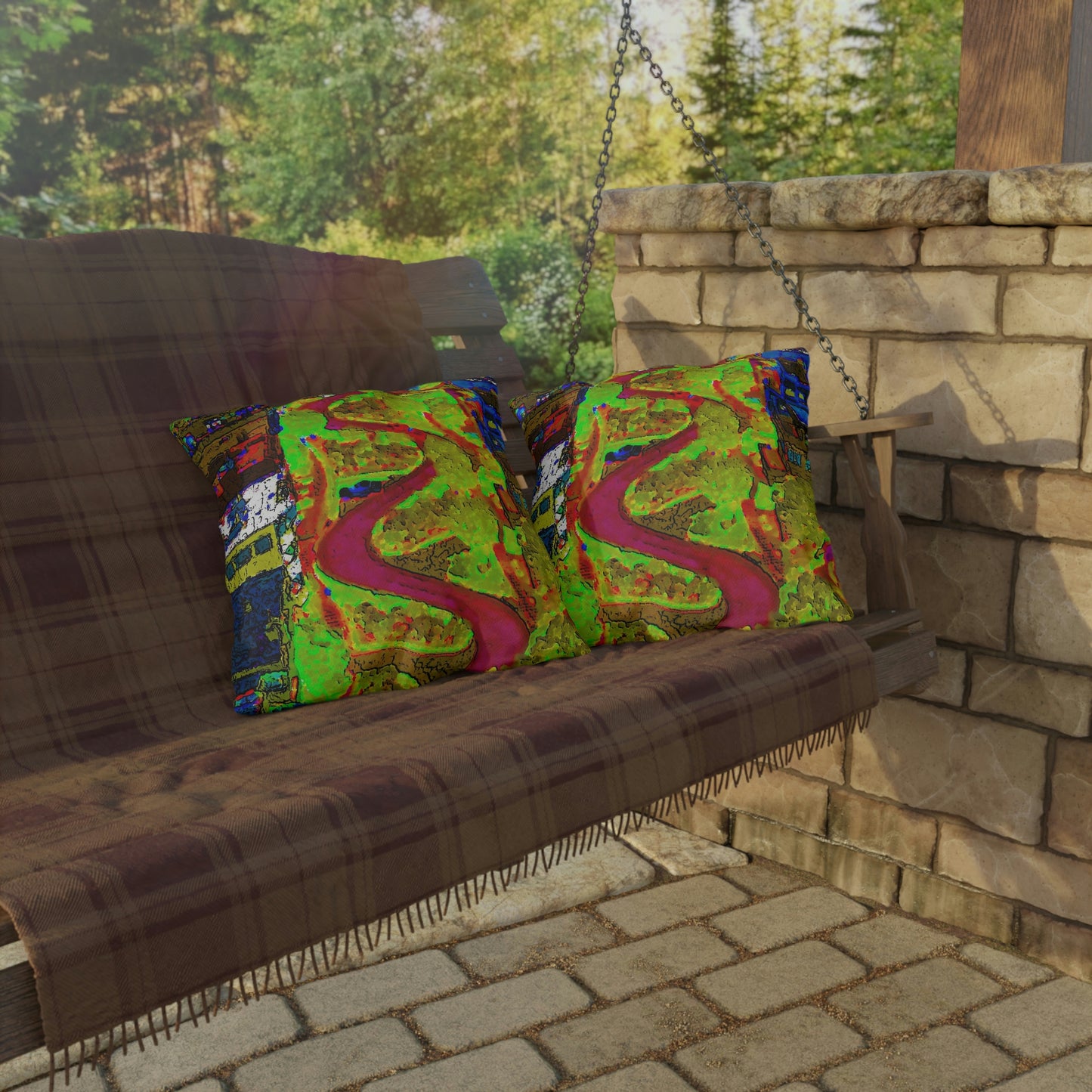 Outdoor Pillows ... A Crazy Street ... 'Eight Winding Curve-Switchbacks' ... "Lombard Street, San Francisco, CA' ... Family Archives: 1970's ... Original Works ...