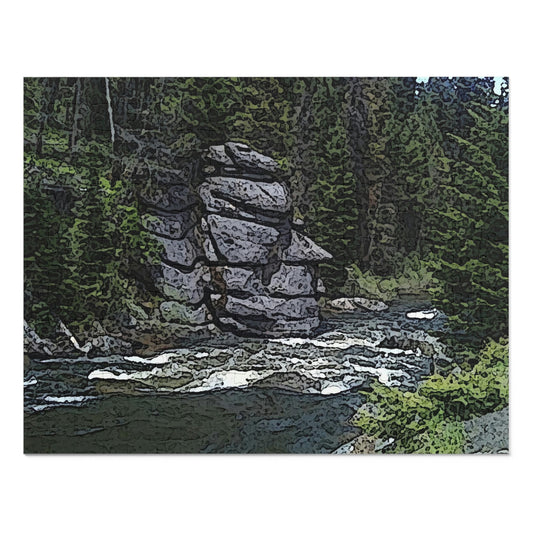 Jigsaw Puzzle (30, 110, 252, 500,1000-Piece) ..."I Am Innocent" ... Tricky-Dick Immortalized ... Nixon Rock: Along The River ... Central Idaho, Summer 2020 ... Original Works ...