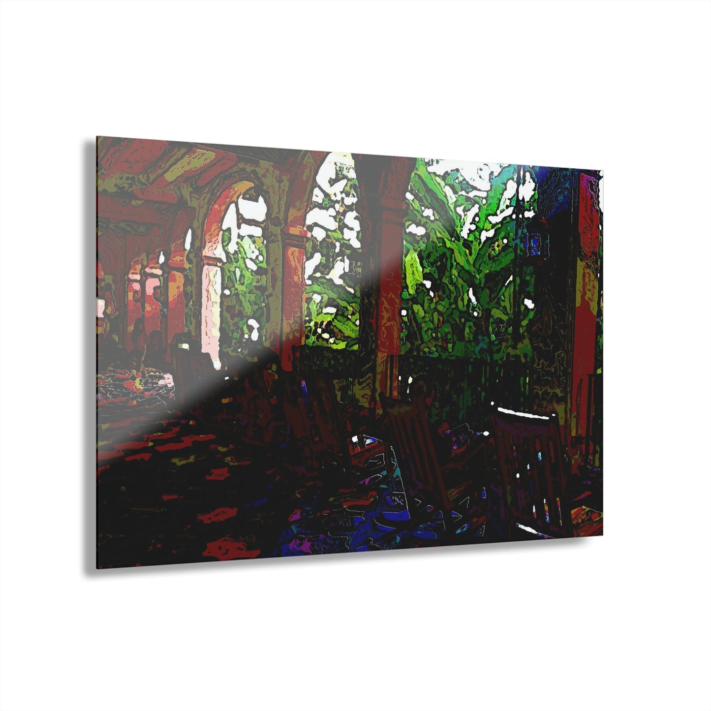 Acrylic Prints (French Cleat Hanging) ...  Lanai & Rocking Chairs At: 'The Pink Palace' ... The Royal Hawai'ian ... Honolulu, HI ... '27Oct2014' ... Original Works ...