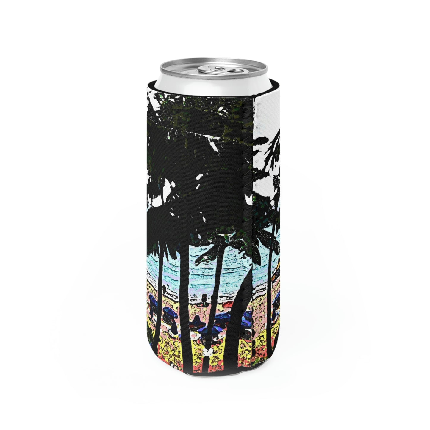 Slim Can Cooler ... "A Beautiful Beach Amongst The Palms" ... The Outrigger Waikiki, Honolulu, Oahu ... Original Works ...