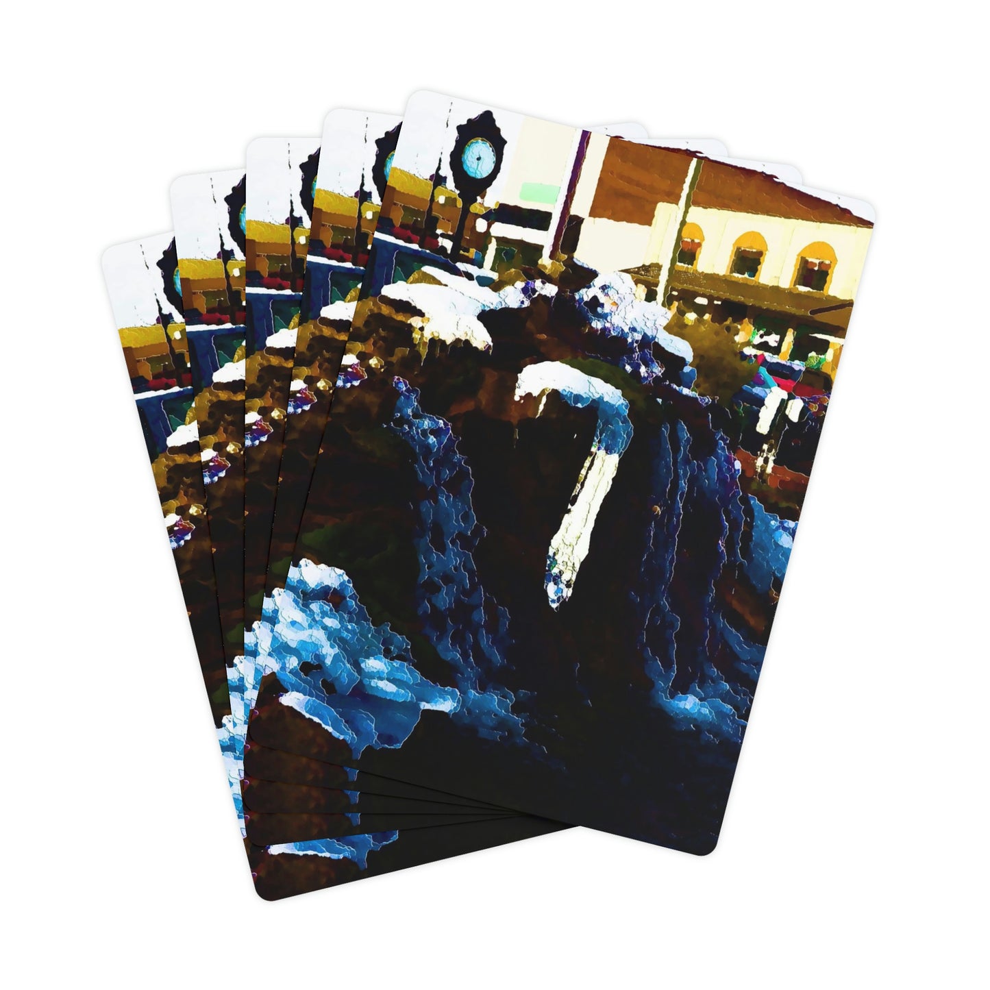 Poker Cards ...  "Ice & Water Sculpted" ... Downtown Grangeville, Idaho ... Adjacent To Irwin Pharmacy ... 5Jan23 ... Original Works ...