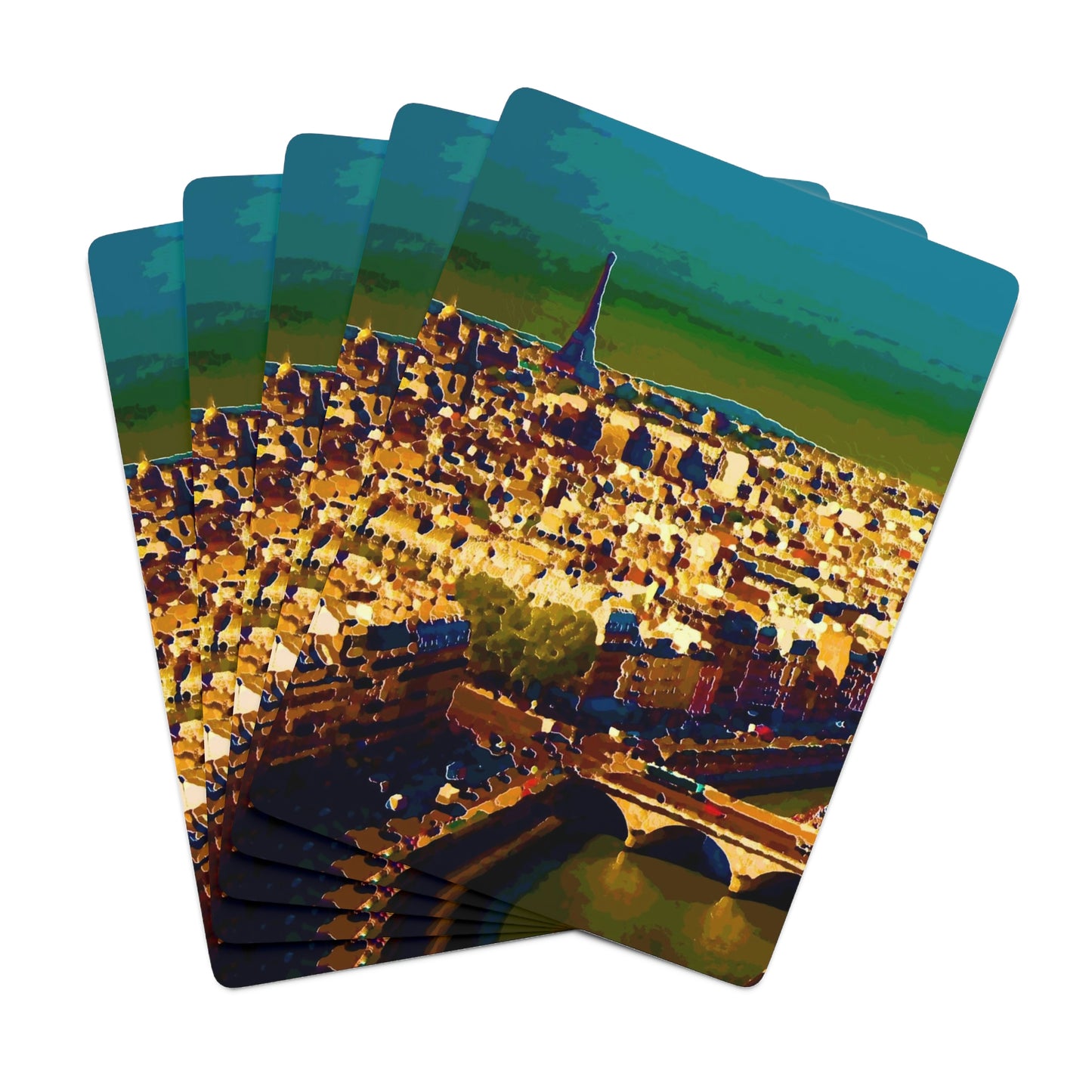 Custom Poker Cards ... Au Paris ... "Along The River Seine" ... Barbara Joan Bonnell-Holt: 1972 ... Original Works ...
