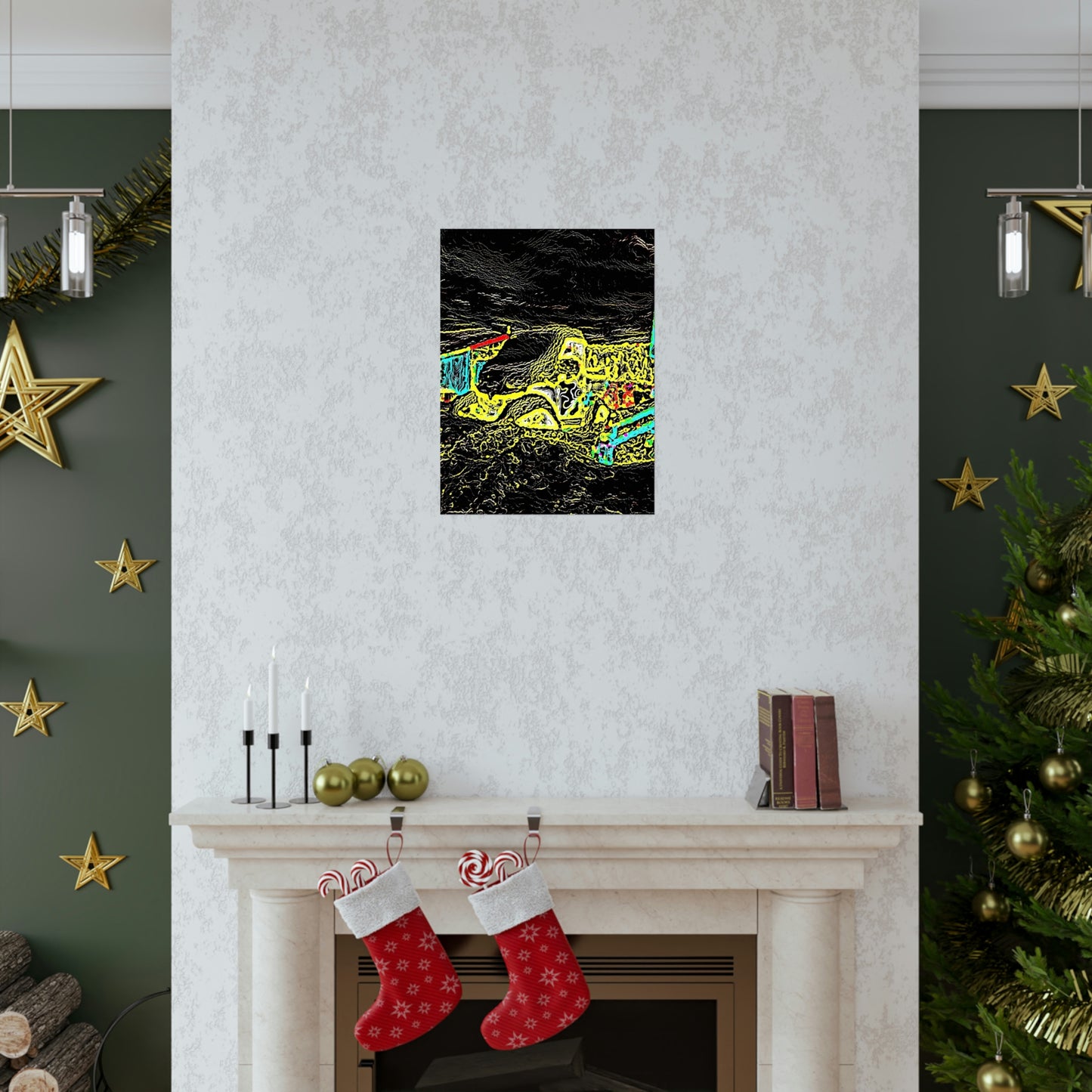 Premium Matte Vertical Posters ... "Snow Vehicle In Snow Storm At-Rest" ... Circa 12Mar23 ... Central Idaho ... 18-Hours Rendering Time: Original Works ...