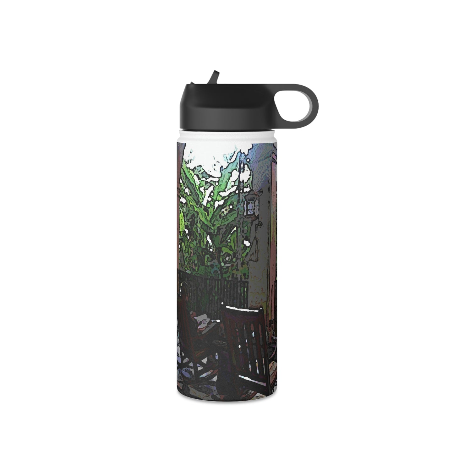 Stainless Steel Water Bottle, Standard Lid ... Lanai & Rocking Chairs At: 'The Pink Palace' ... The Royal Hawai'ian ... Honolulu, HI ... '27Oct2014' ... Original Works ...