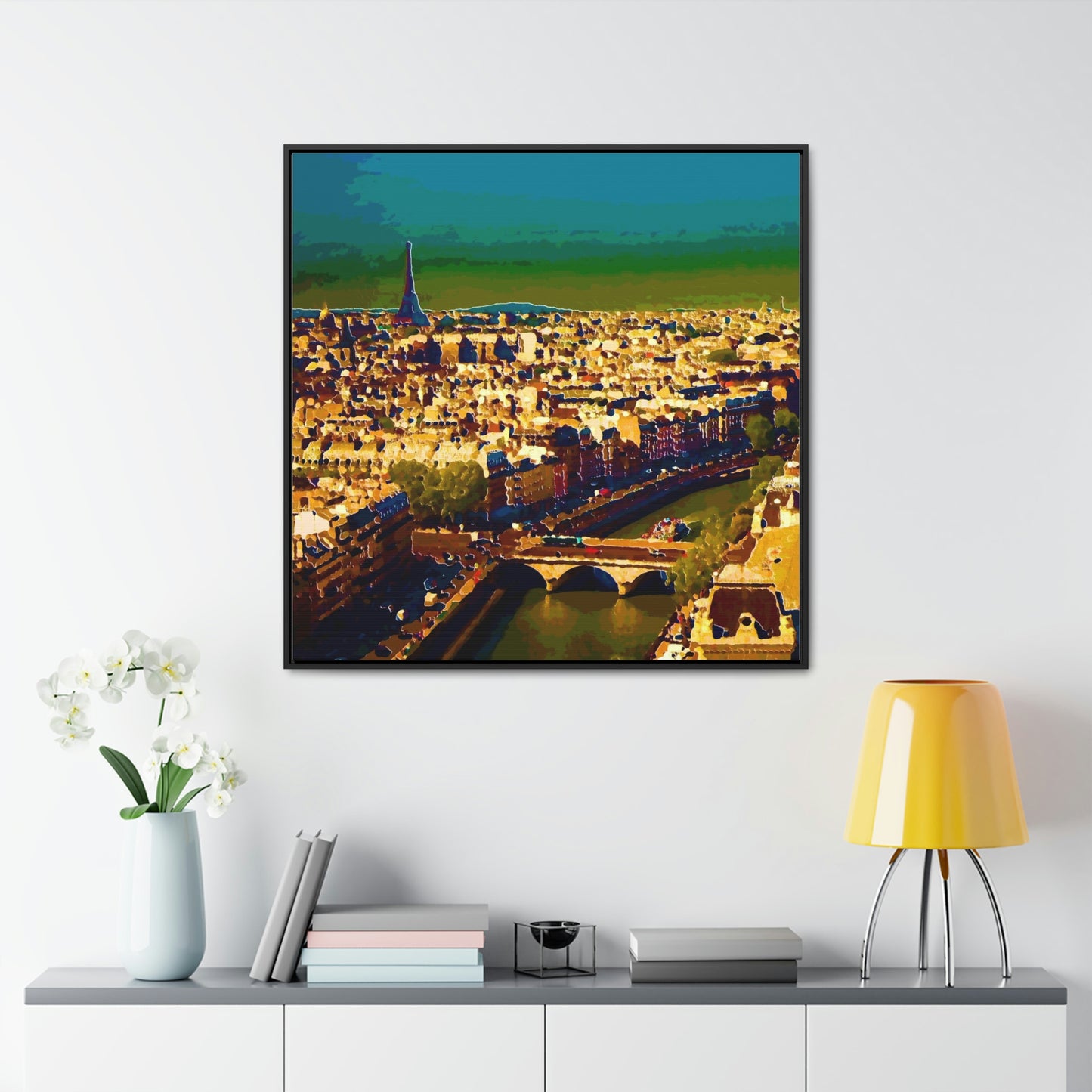 Gallery Canvas Wraps, Square Frame ... Au Paris ... "Along The River Seine" ... Barbara Joan Bonnel-Holt: 1972 ... Original Works ...
