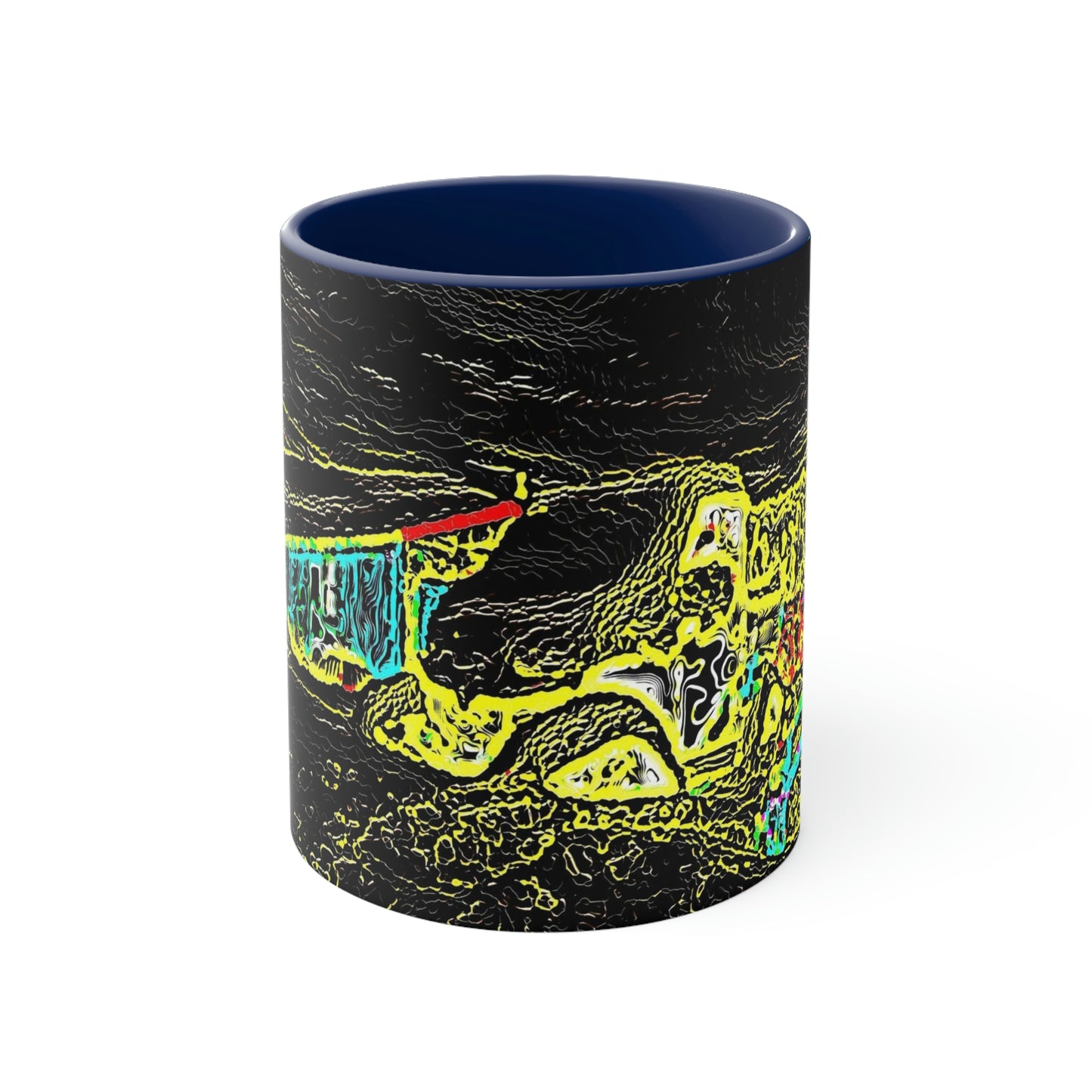 Accent Coffee Mug, 11oz ... "Snow Vehicle In Snow Storm At-Rest" ... Circa 12Mar23 ... Central Idaho ... 18-Hours Rendering Time: Original Works ...