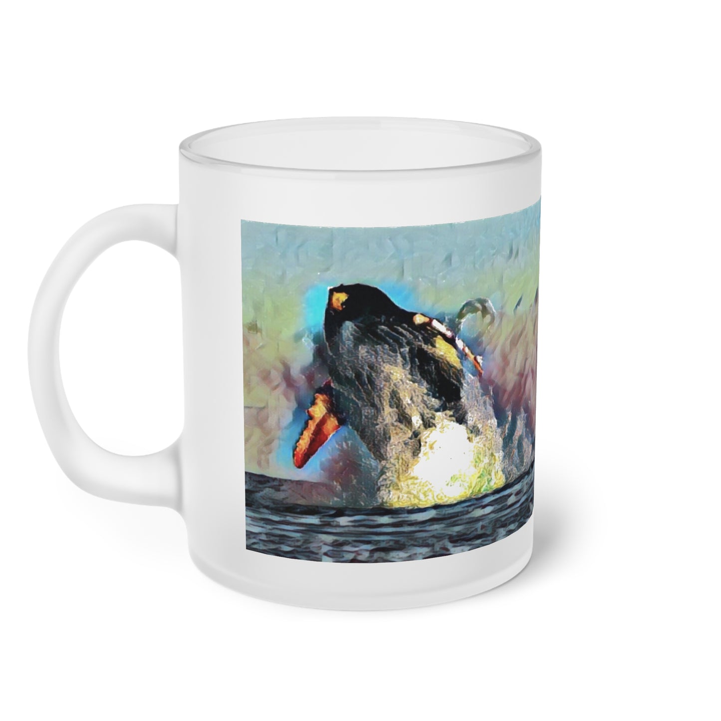 Frosted Glass Mug ... An Extraordinary Humpback Breach ... 'With Explosive Energy' ... Family Archives (KPH) ... Circa: 21st Century. Maui, HI ... Original Works ...