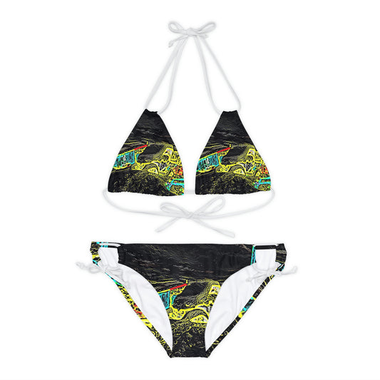 Strappy Bikini Set (AOP) ... "Snow Vehicle In Snow Storm At-Rest" ... Circa 12Mar23 ... Central Idaho ... 18-Hours Rendering Time: Original Works ...