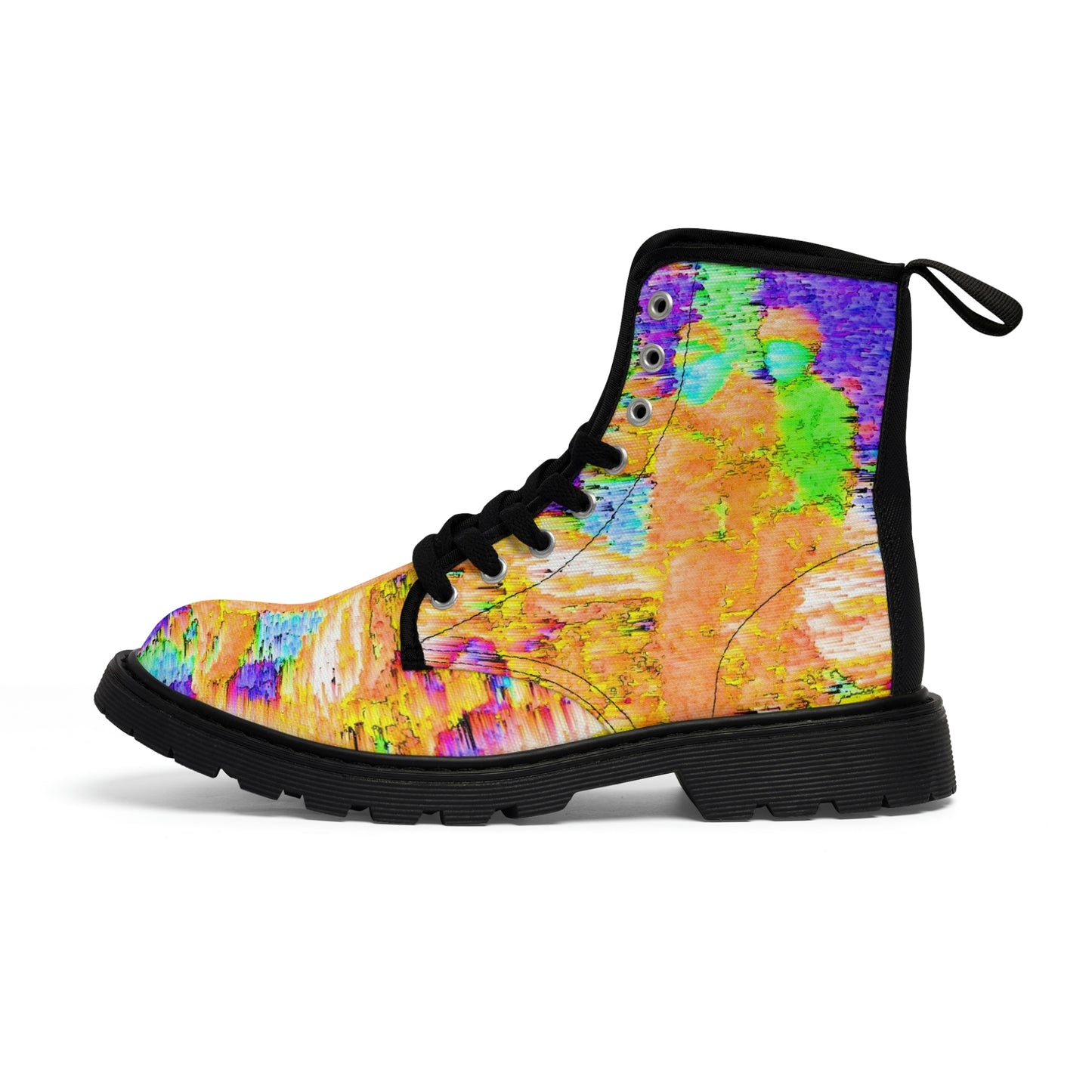 Men's Canvas Boots ... "Hang On Babe ... Fuel Level's Low ... Gotta Hit The Juice For A Bit ... Expect 150mph For-A-Stretch'  ... Original Works ...