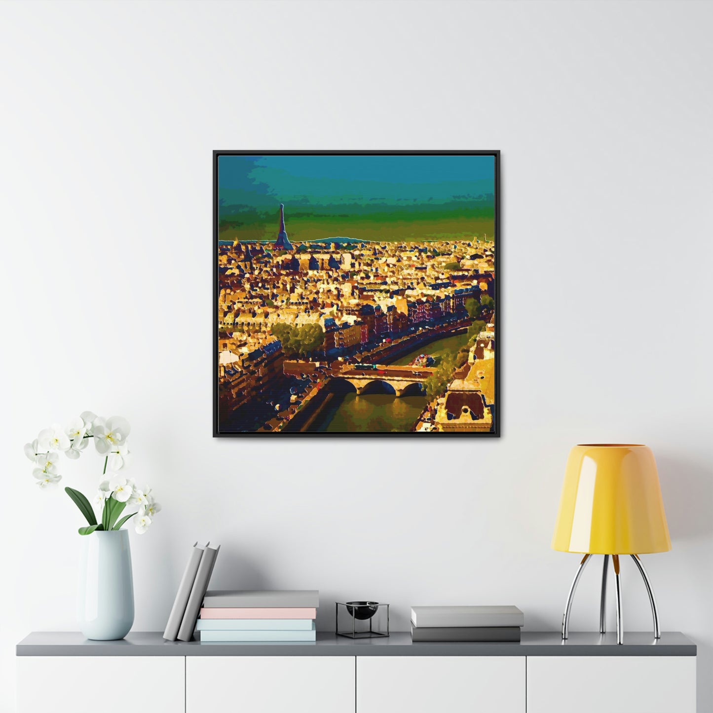 Gallery Canvas Wraps, Square Frame ... Au Paris ... "Along The River Seine" ... Barbara Joan Bonnel-Holt: 1972 ... Original Works ...