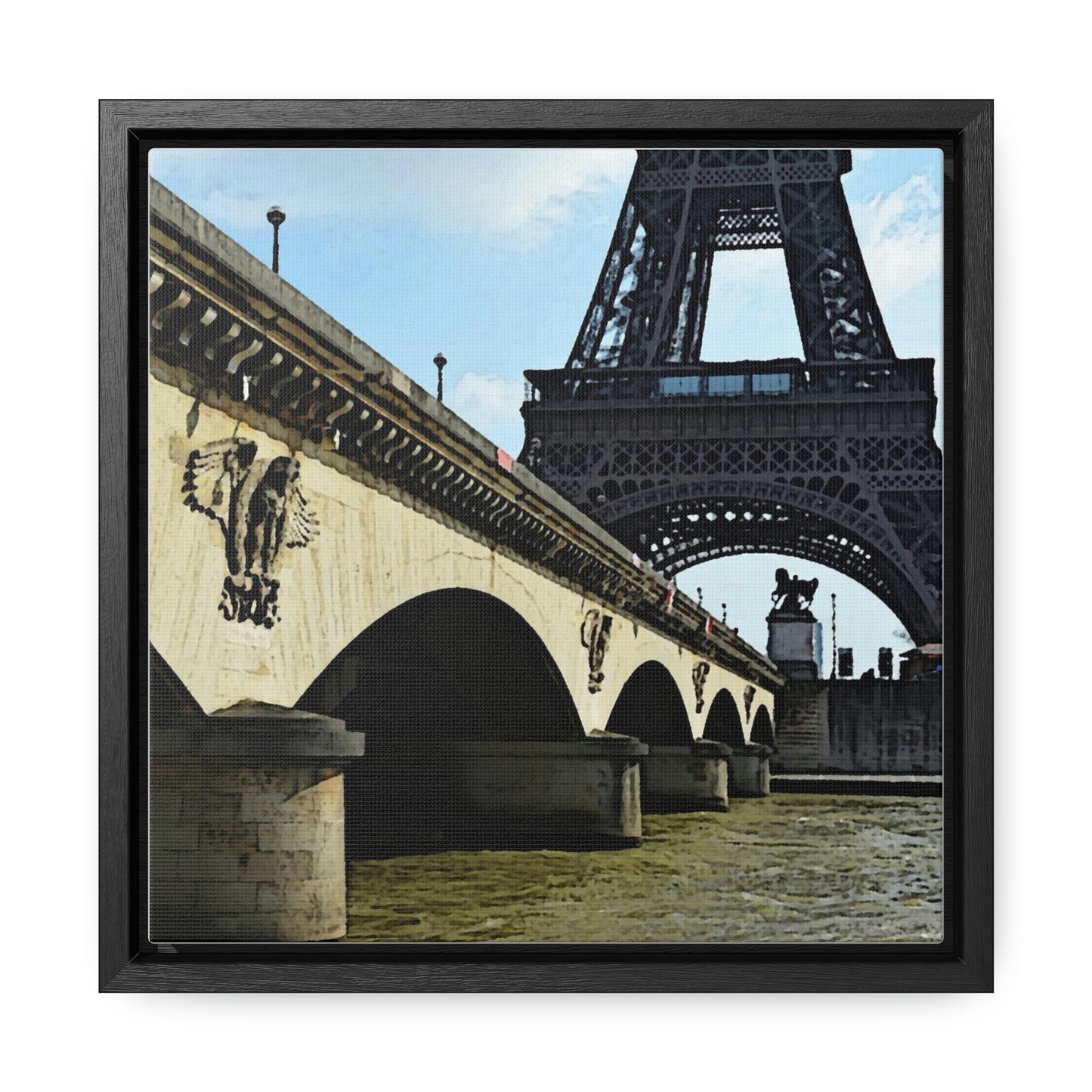 Gallery Canvas Wraps, Square Frame ...  Le Tour D'Eiffel ..."Along The Water" ... Barbara Joan Bonnell-Holt ... Le Voyage De Paris: 1972 ... Original Works ...