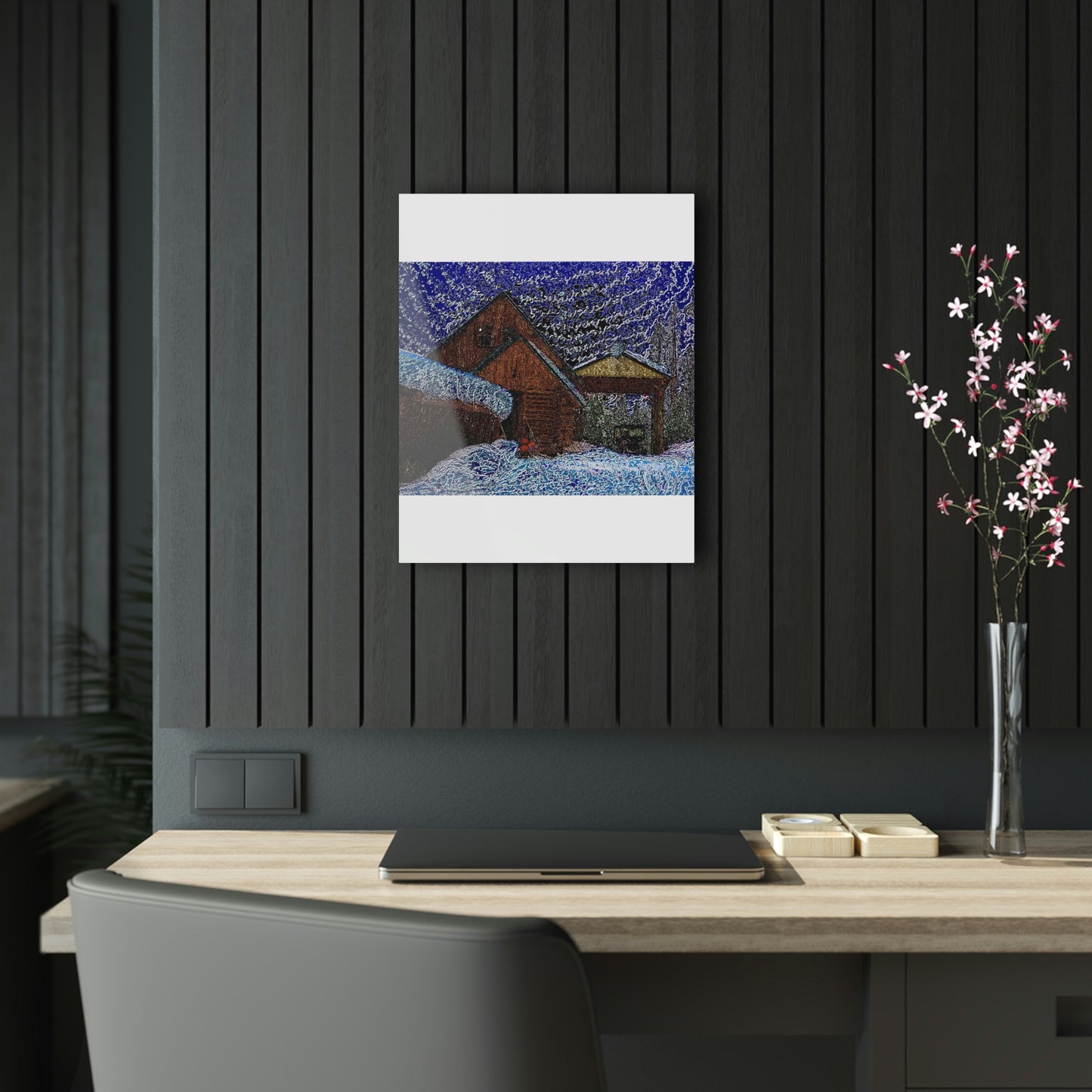Acrylic Prints ... Van Gogh-Ian 'Inspired' Mountain Winter Paradise ... November 2022 ... Rhett Creek, Idaho ... Original Works ...