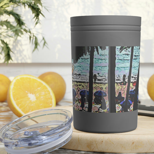 Vacuum Insulated Tumbler, 11oz ... "A Beautiful Beach Amongst The Palms" ... The Outrigger Waikiki, Honolulu, Oahu ... Original Works ...