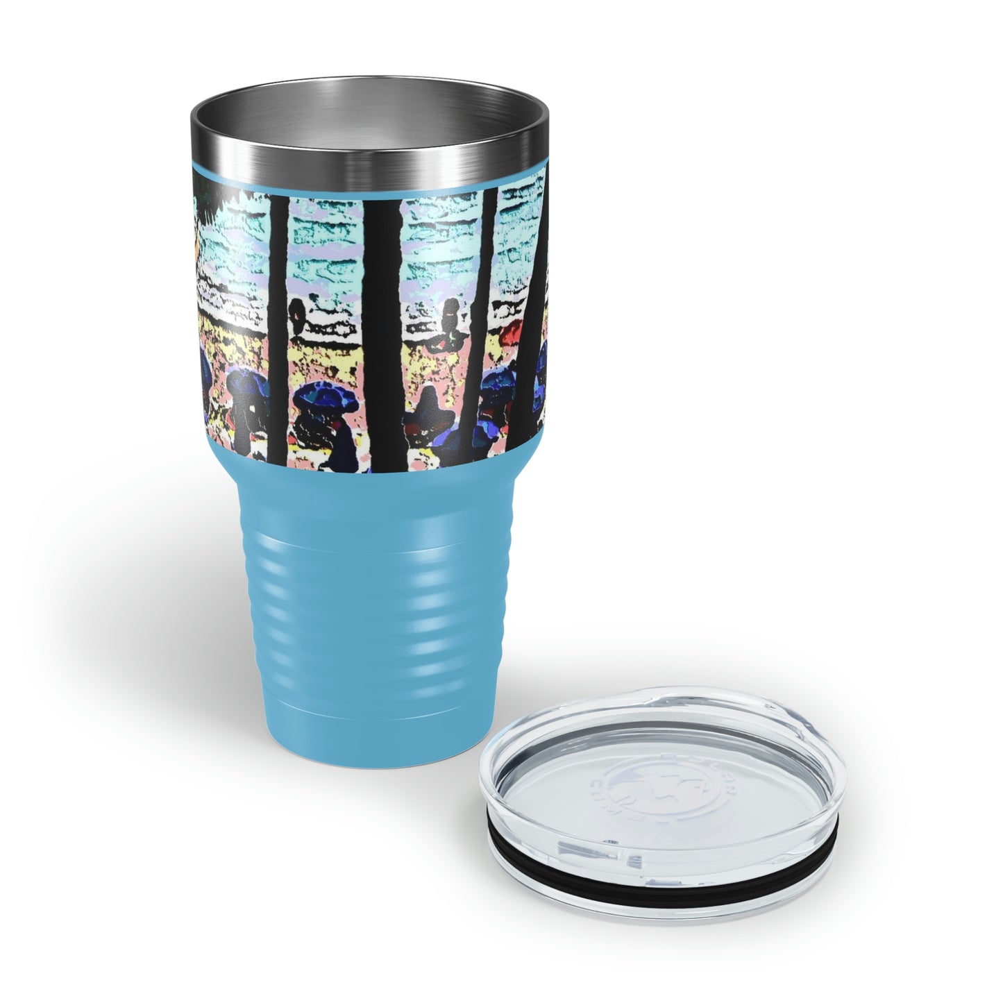 Ringneck Tumbler, 30oz ... "A Beautiful Beach Amongst The Palms" ... The Outrigger Waikiki, Honolulu, Oahu ... Original Works ...