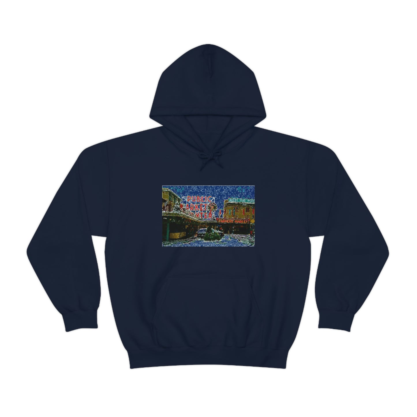 Unisex Heavy Blend™ Hooded Sweatshirt ... Pike Place Market: 'The Public Market', Seattle, Washington. Circa Fall 2013 ...