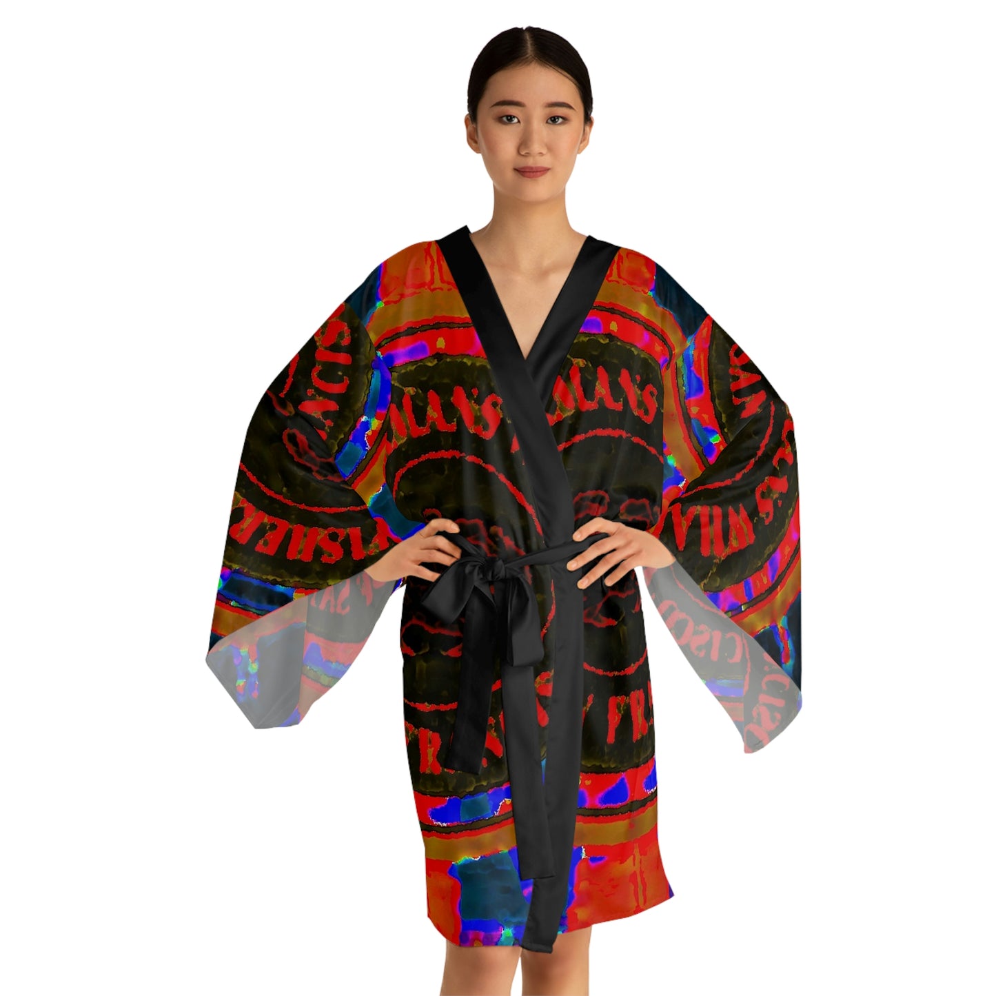 Long Sleeve Kimono Robe ... "No.9 Fishermen's Grotto - Fishermen's Wharf, SF, California" ... Family Archives: 1970's ... Original Works ...
