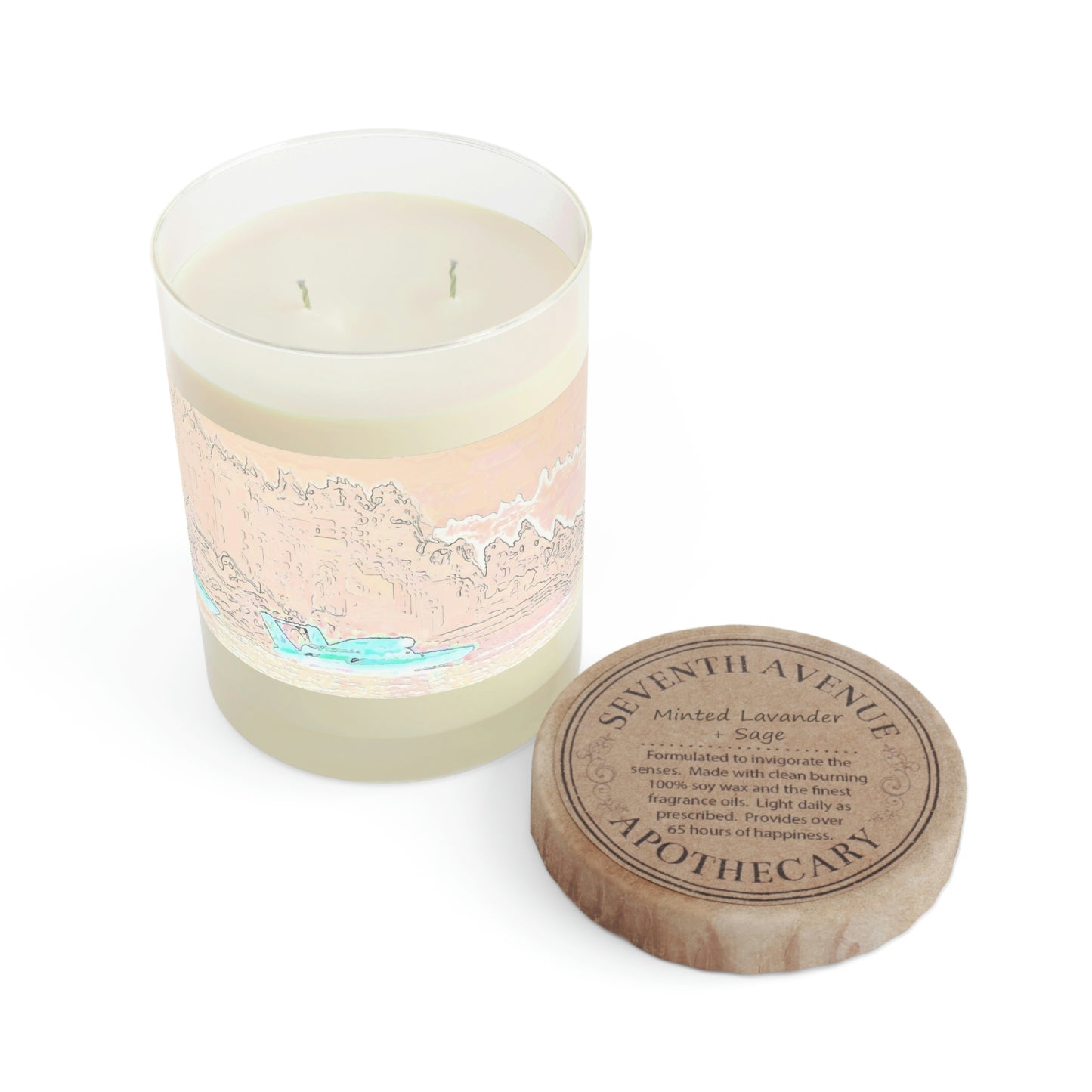 Scented Candle - Full Glass, 11oz ... Seattle Columbia Cup On Lake Washington ... "Dave Wilcox Heads For The Win" ... Associate Gift-Photo ... Original Works ...