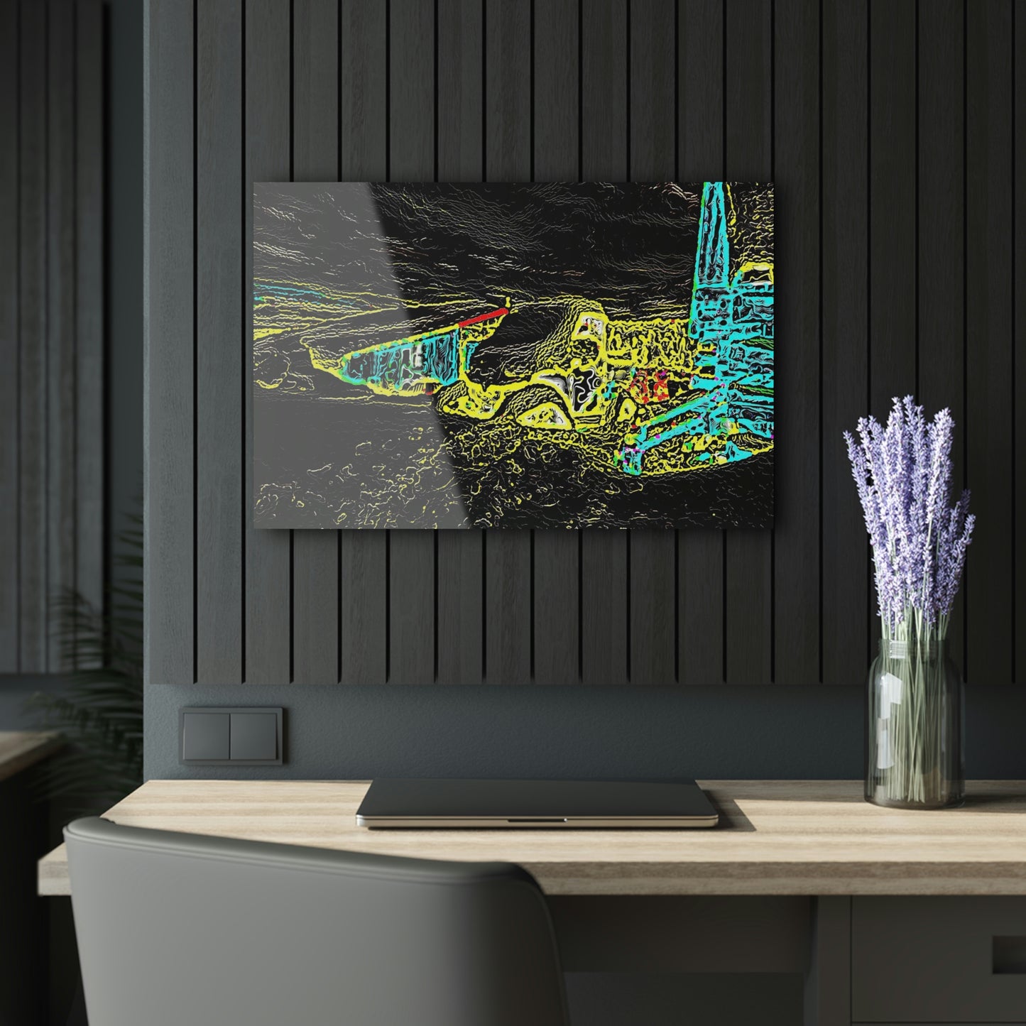 Acrylic Prints (French Cleat Hanging) ... "Snow Vehicle In Snow Storm At-Rest" ... Circa 12Mar23 ... Central Idaho ... 18-Hours Rendering Time: Original Works ...