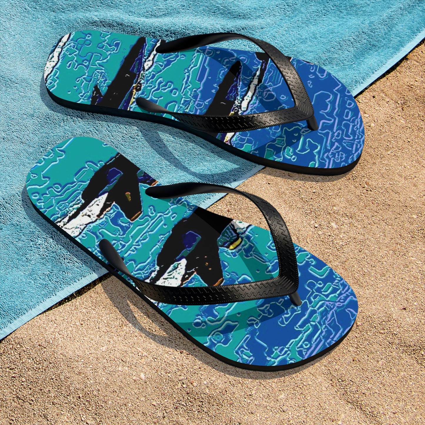Unisex Flip-Flops ... Seattle Seafair ..."Blue Angels Run Over Lake Washington" ... Circa Mid 1980's ... Dr FJ Holt ... Original Works ...