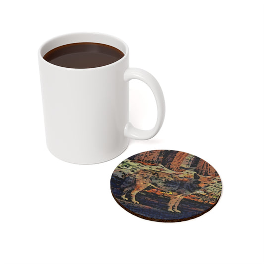 Cork Back Coaster ... Coyote ... "Yosemite Valley: Circa May23 ... KPH Base Photo" ... Original Works ...