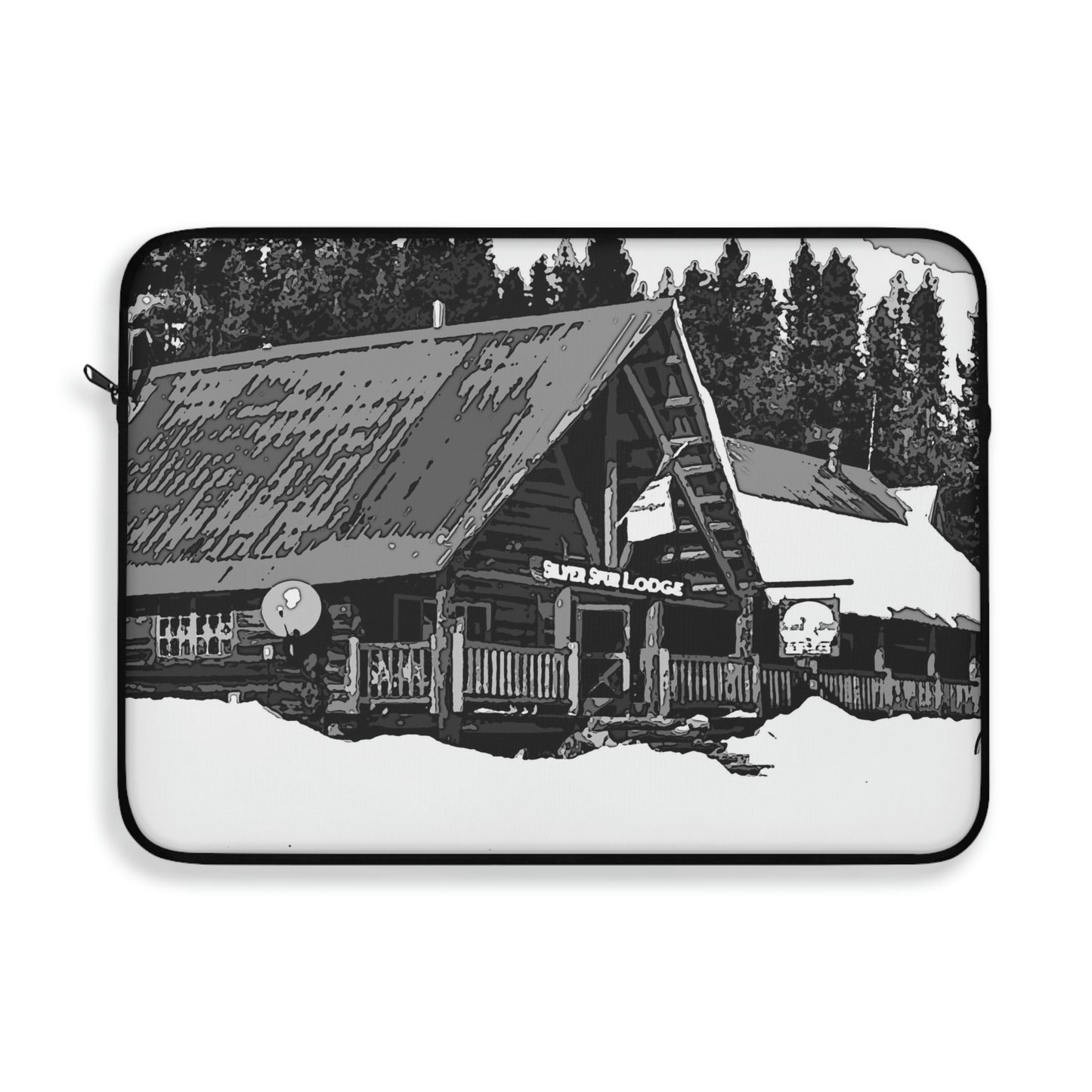 Laptop Sleeve ... A Beautiful Lodge & Back-Country Outfitter In A Mountain Town ... 'Dixie, Idaho, November 2022' ... Original Works ...
