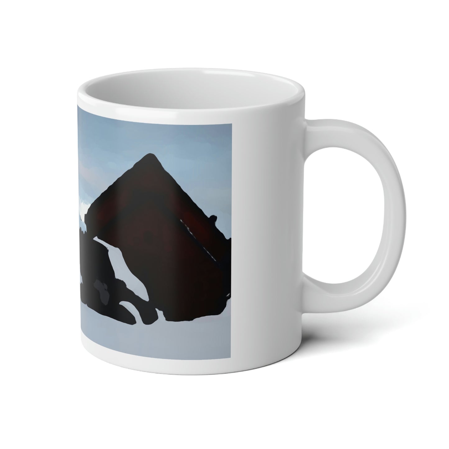 Jumbo Mug, 20oz ... After An Intense Snow Storm ... 'Digging Out' ... A Vehicle & Cabin "In The Mountains" ... March 2023 ... Original Works ...
