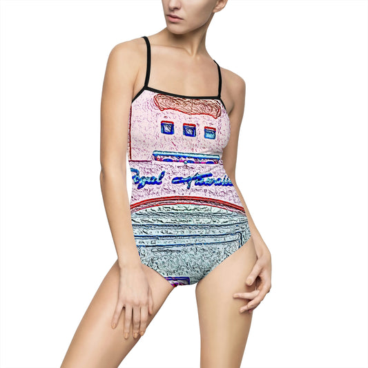Women's One-piece Swimsuit ... "La Grande Entree" At: 'The Pink Palace' ... The Royal Hawai'ian ... Honolulu, HI ... '27Oct2014' ... Original Works ...