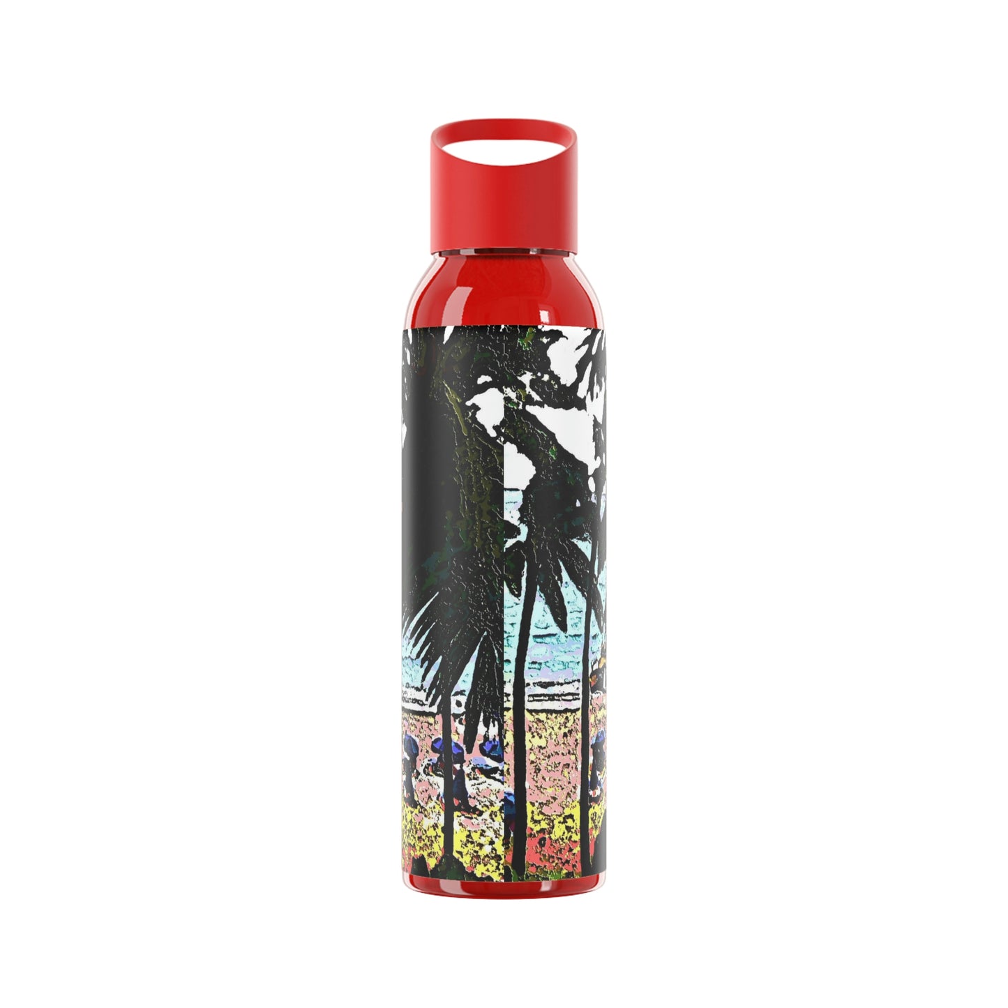 Sky Water Bottle ... "A Beautiful Beach Amongst The Palms" ... The Outrigger Waikiki, Honolulu, Oahu ... Original Works ...