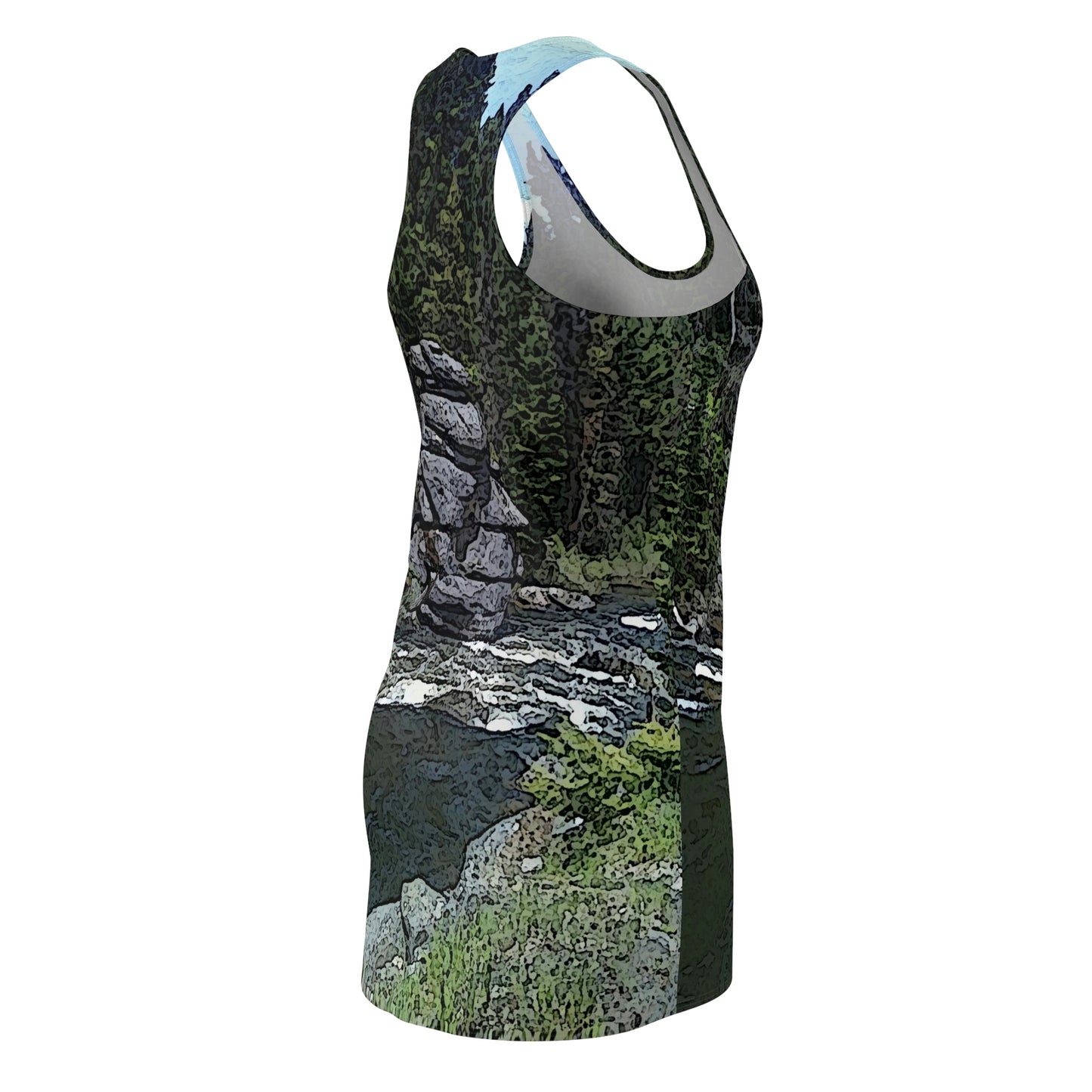 Women's Cut & Sew Racerback Dress ..."I Am Innocent" ... Tricky-Dick Immortalized ... Nixon Rock: Along The River ... Central Idaho, Summer 2020 ... Original Works ...