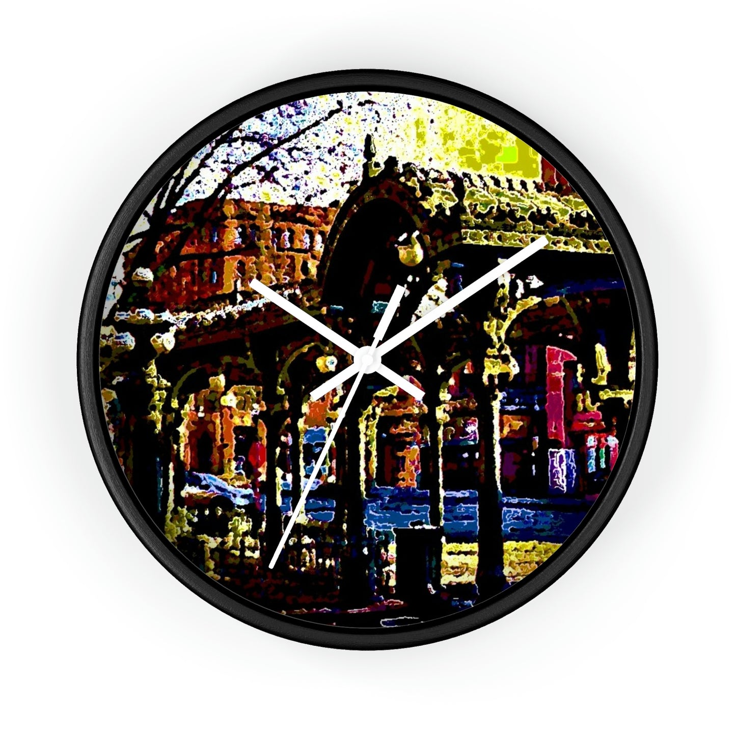 Wall clock ... A Very Fine Place To Meet ... To Catch The Bus ... 'To Find A Friend' .. Just-To-Hangout ... Dr FJHolt Base Photo ... Original Works ...