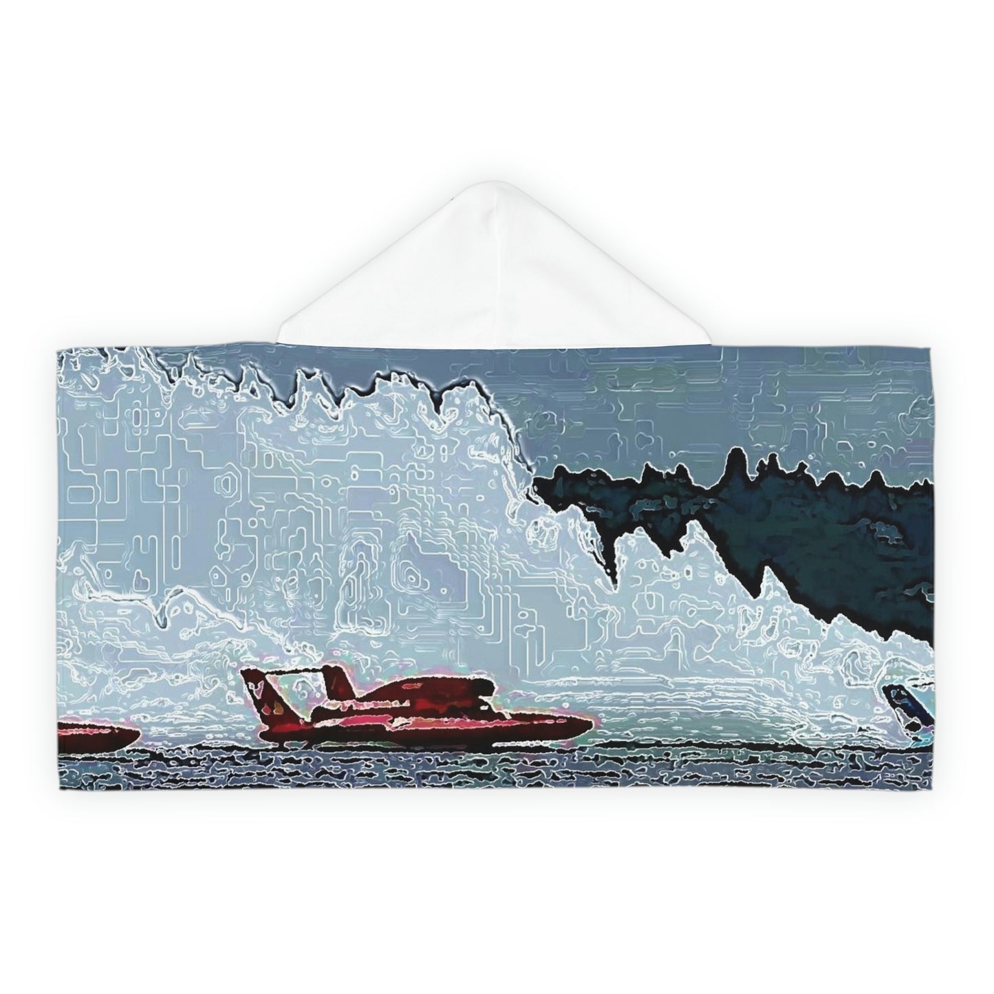 Youth Hooded Towel ...  Seattle Columbia Cup On Lake Washington ... "Dave Wilcox Heads For The Win" ... Associate Gift-Photo ... Original Works ...