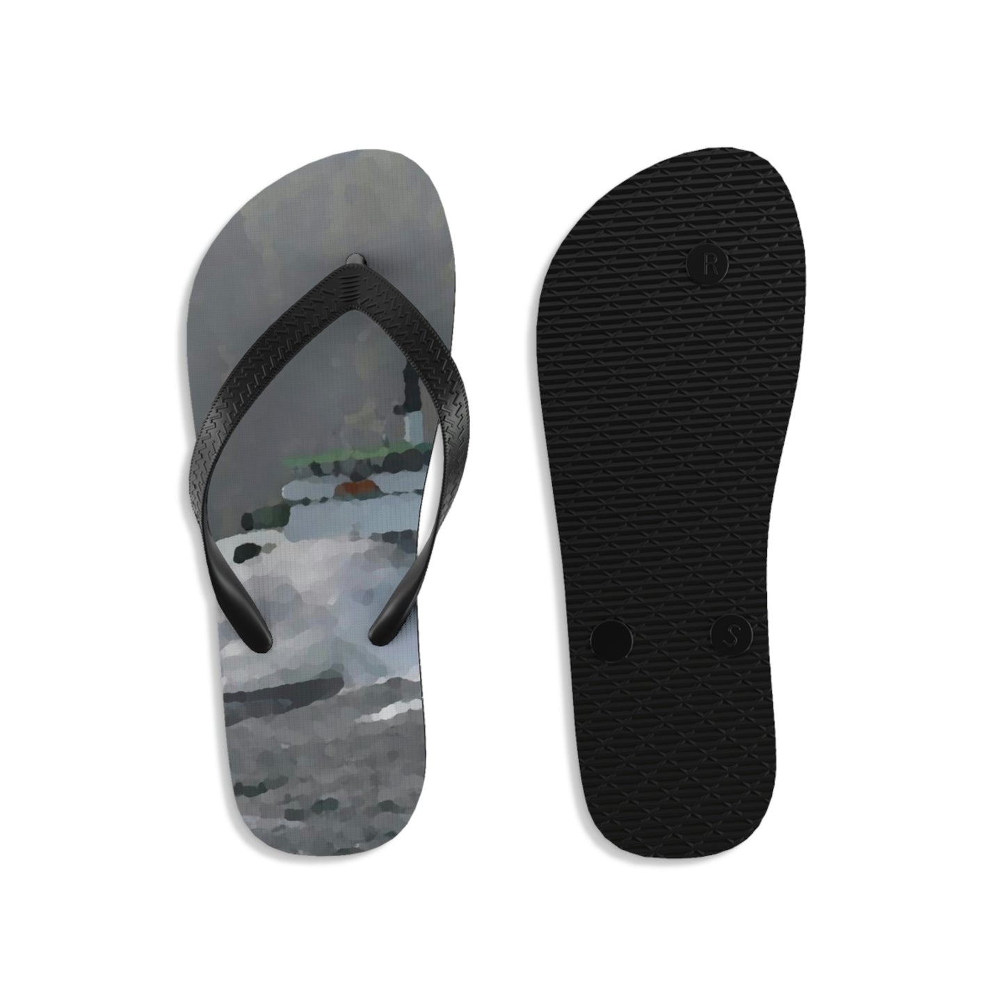 Unisex Flip-Flops ... WADOT Ferry Crossing ... "A Very Rough Day" ... Mulkiteo Route ... Family Archives ... Early 1990's' ... Original Works ...
