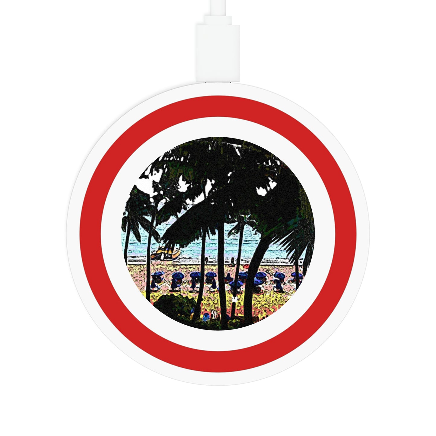 Quake Wireless Charging Pad ... "A Beautiful Beach Amongst The Palms" ... The Outrigger Waikiki, Honolulu, Oahu ... Original Works ...