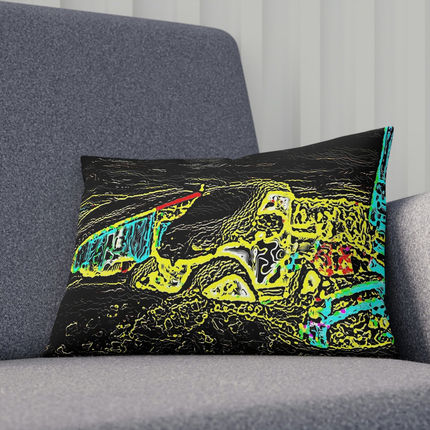 Cushion ...  "Snow Vehicle In Snow Storm At-Rest" ... Circa 12Mar23 ... Central Idaho ... 18-Hours Rendering Time: Original Works ...