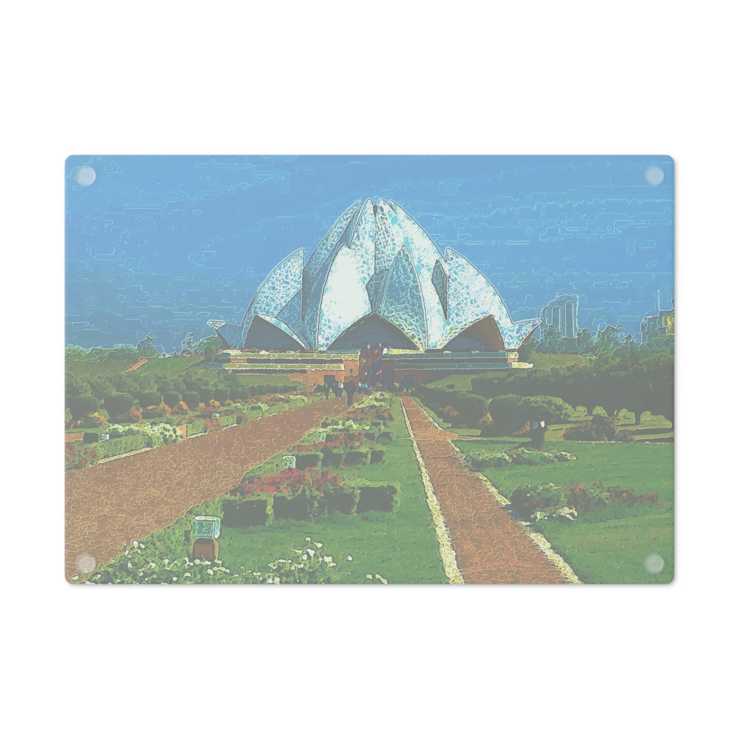 Cutting Board ... 'Bahai'i House-Of-Worship' ... "Lotus Temple: Delhi, India, 2008" ... Original Works ...