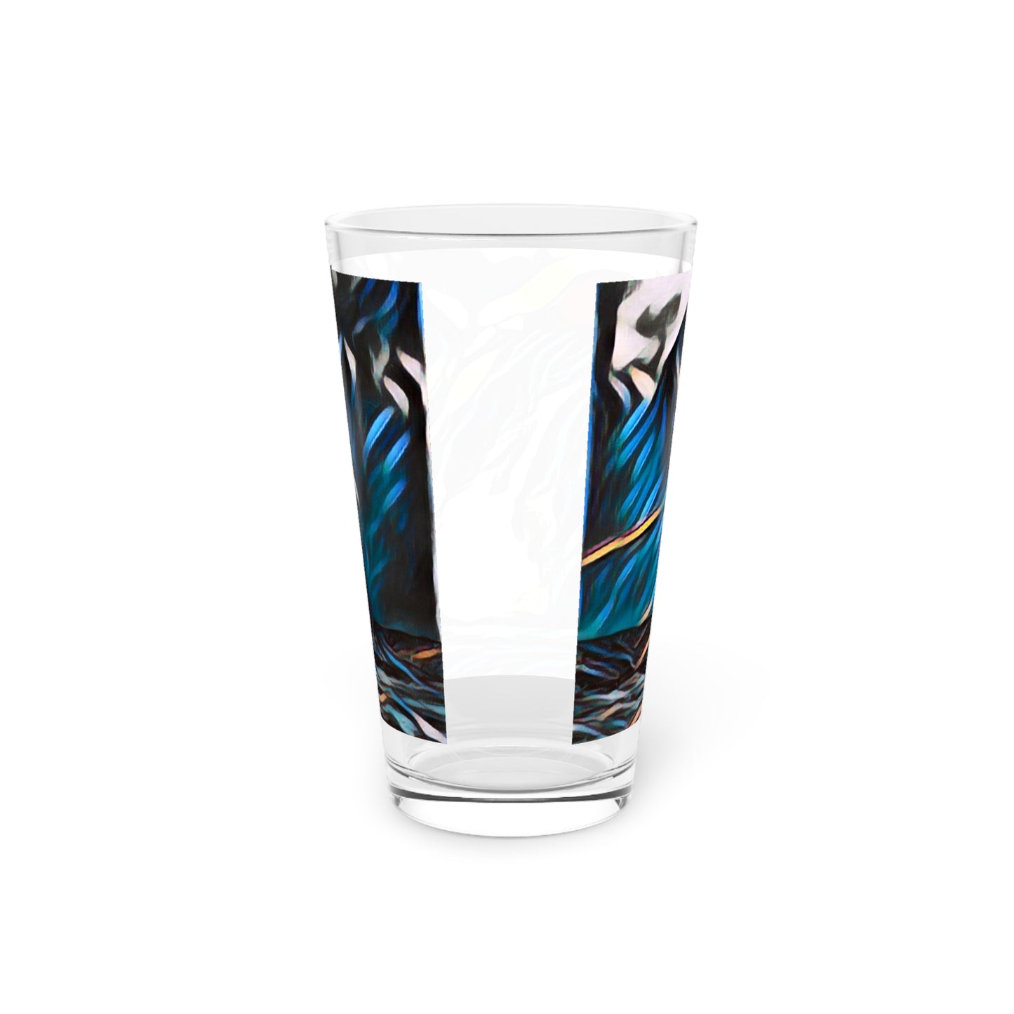 Pint Glass, 16oz ... "Ken's Favourite Humpback Breach" ... Circa: 21st Century ... Maui, HI ... Original Works ...