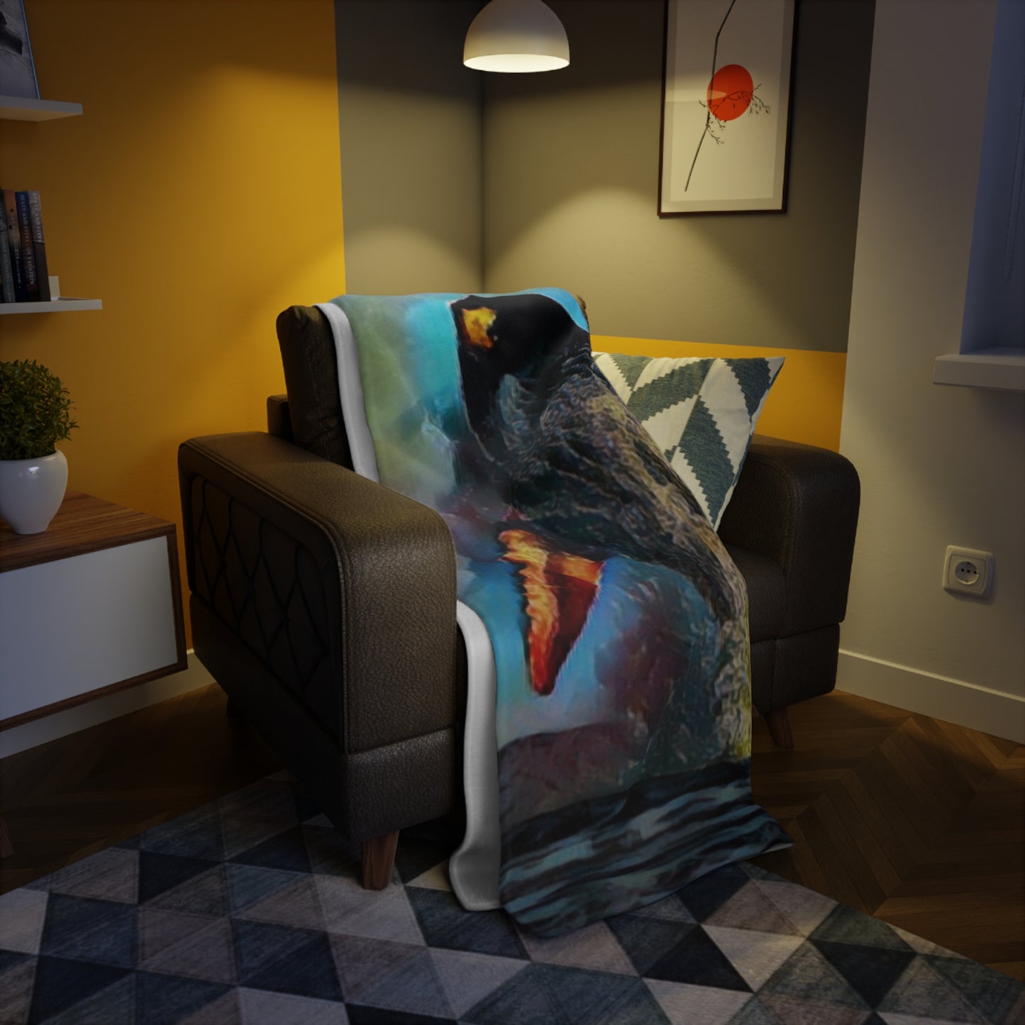Plush Fleece Blanket ... An Extraordinary Humpback Breach ... 'With Explosive Energy' ... Family Archives (KPH) ... Circa: 21st Century. Maui, HI ... Original Works ...