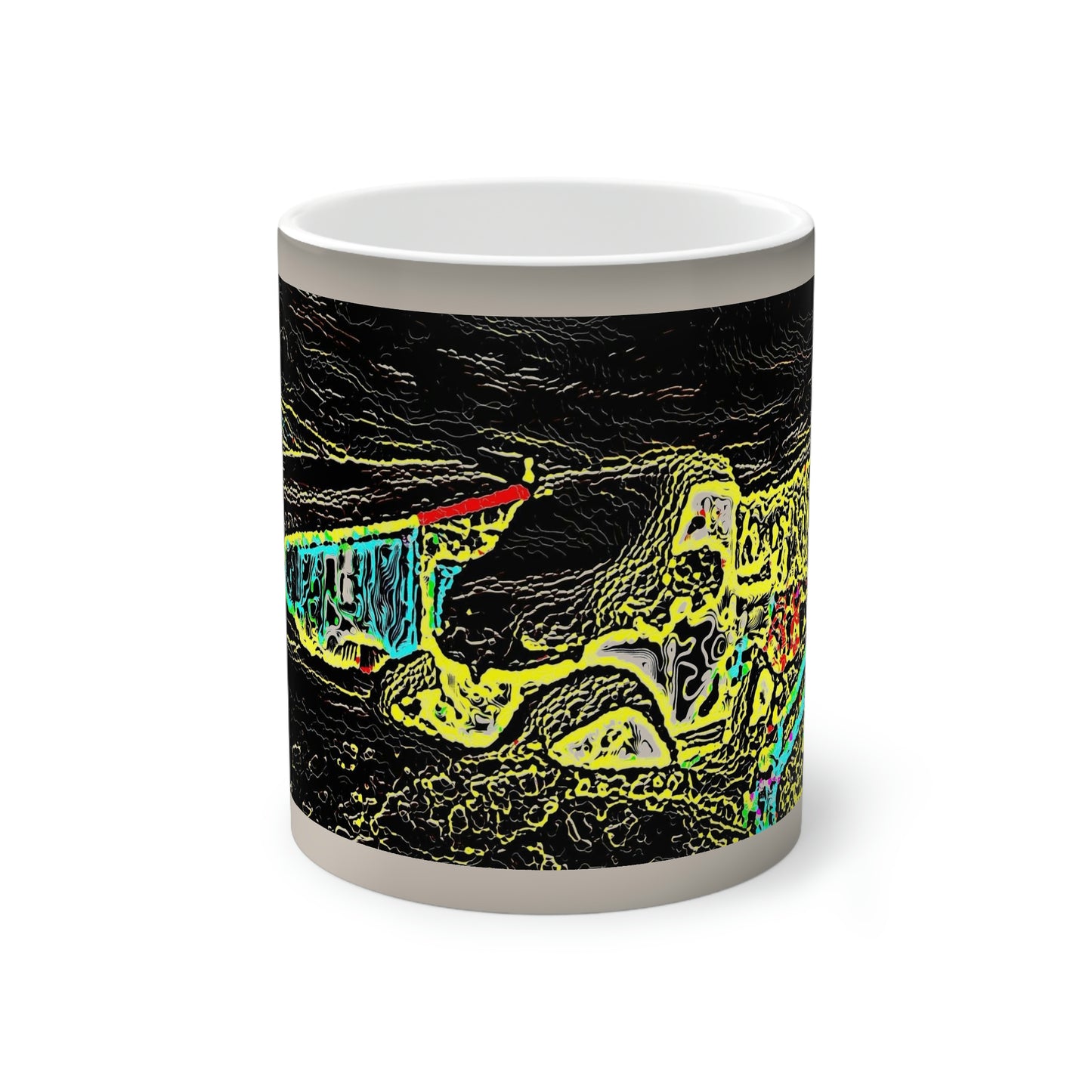 Color-Changing Mug, 11oz ... "Snow Vehicle In Snow Storm At-Rest" ... Circa 12Mar23 ... Central Idaho ... 18-Hours Rendering Time: Original Works ...