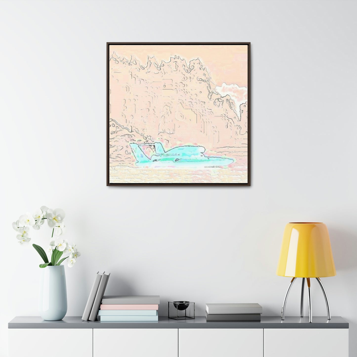 Gallery Canvas Wraps, Square Frame ...  Seattle Columbia Cup On Lake Washington ... "Dave Wilcox Heads For The Win" ... Associate Gift-Photo ... Original Works ...