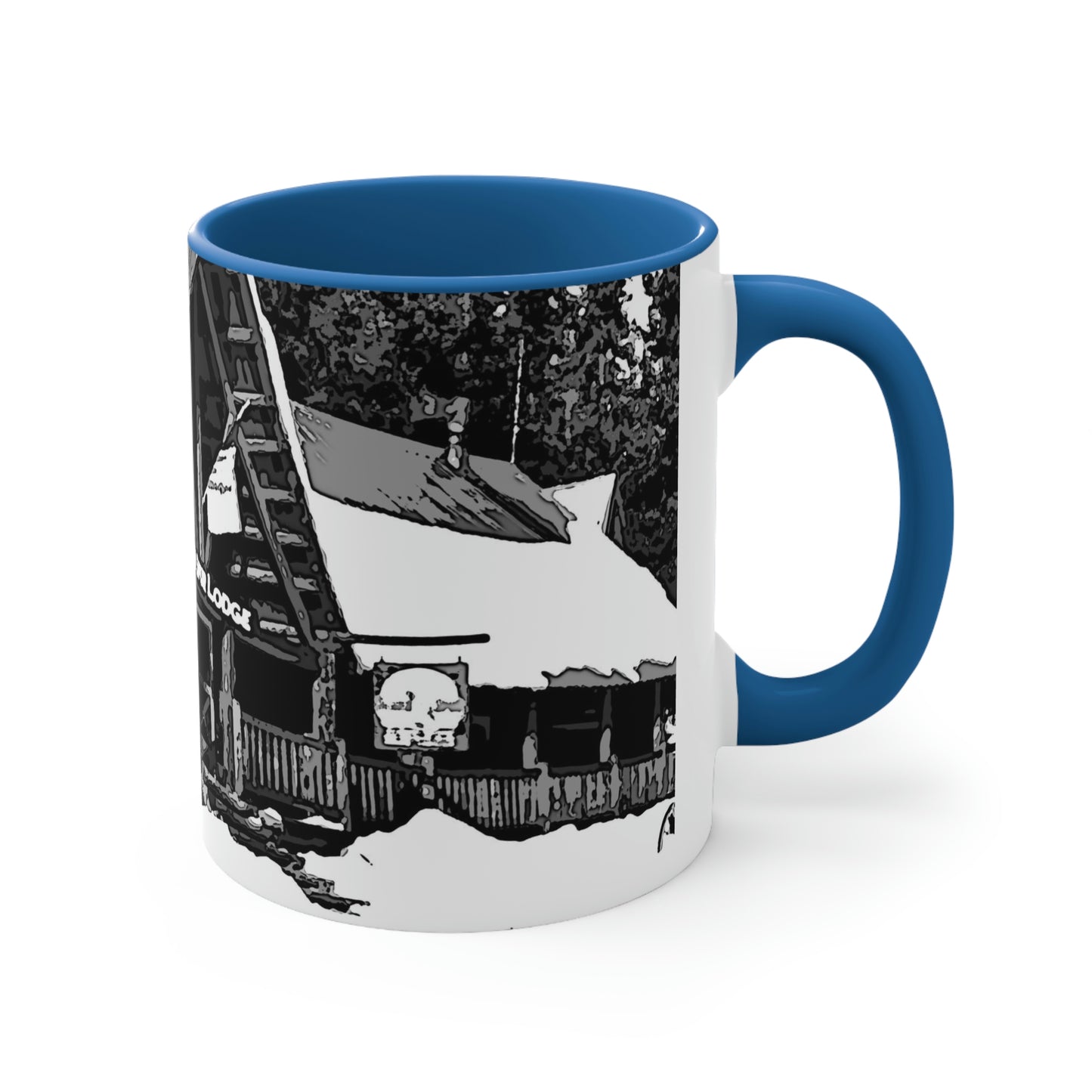 Accent Coffee Mug, 11oz ... A Beautiful Lodge & Back-Country Outfitter In A Mountain Town ... 'Dixie, Idaho, November 2022' ... Original Works ...