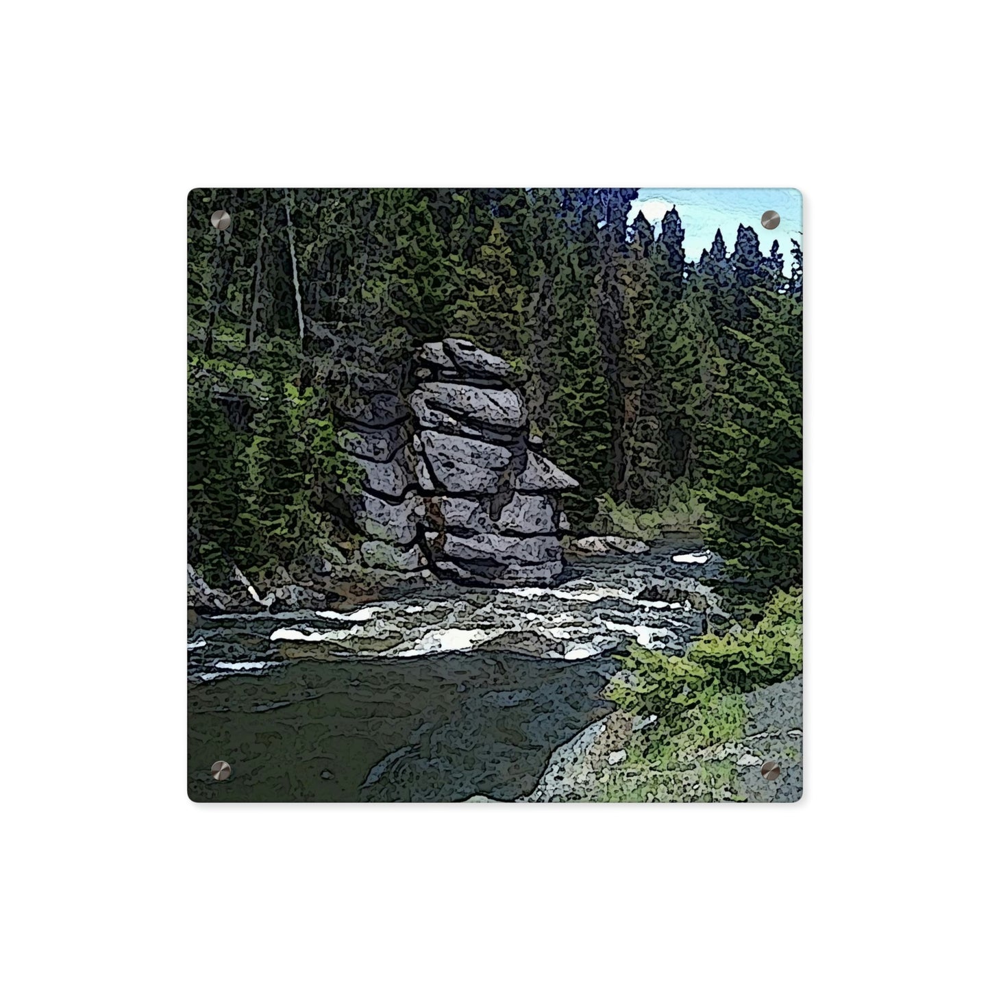 Acrylic Wall Art Panels ... "I Am Innocent" ... Tricky-Dick Immortalized ... Nixon Rock: Along The River ... Central Idaho, Summer 2020 ... Original Works ...