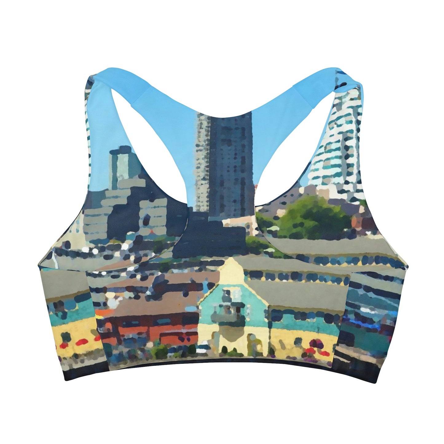 Girls' Double Lined Seamless Sports Bra ... That Classic Wheel ... 'Seattle's Wheel' ... & Old Classic Waterside Vendors ...  'Family Archives' ... Original Works ...