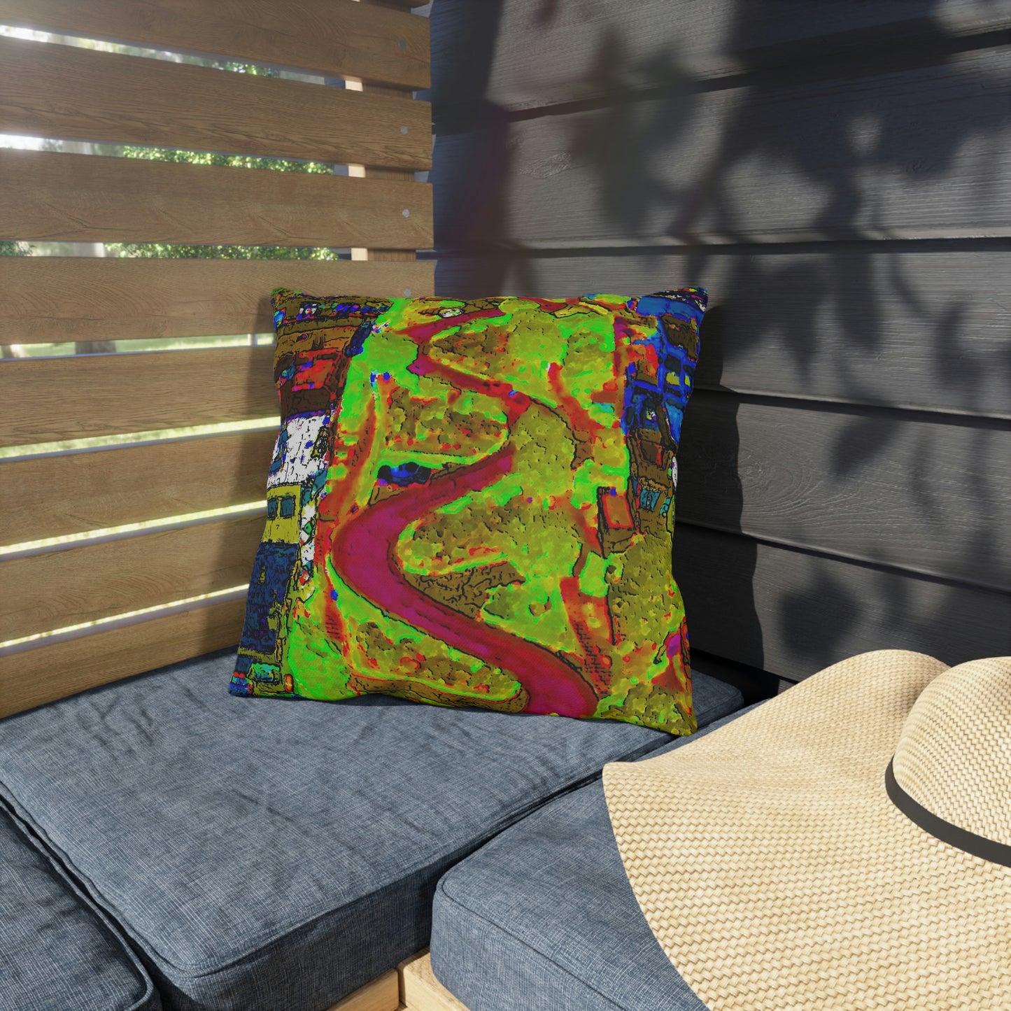 Outdoor Pillows ... A Crazy Street ... 'Eight Winding Curve-Switchbacks' ... "Lombard Street, San Francisco, CA' ... Family Archives: 1970's ... Original Works ...