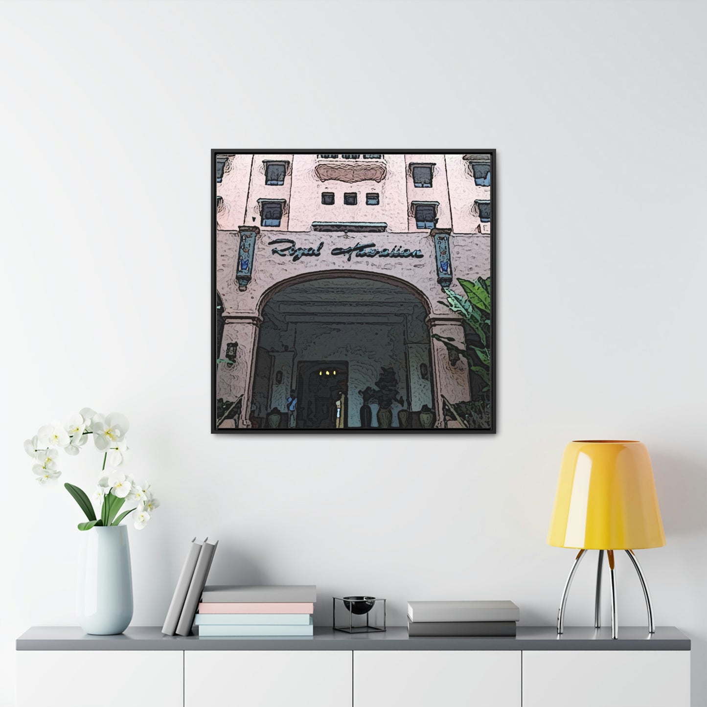 Gallery Canvas Wraps, Square Frame ...  "La Grande Entree" At: 'The Pink Palace' ... The Royal Hawai'ian ... Honolulu, HI ... '27Oct2014' ... Original Works ...