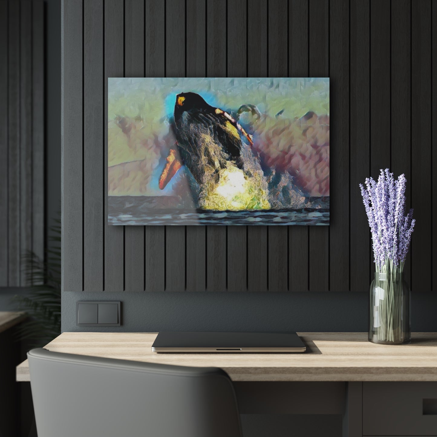 Acrylic Prints (French Cleat Hanging) ... An Extraordinary Humpback Breach ... 'With Explosive Energy' ... Family Archives (KPH) ... Circa: 21st Century. Maui, HI ... Original Works ...