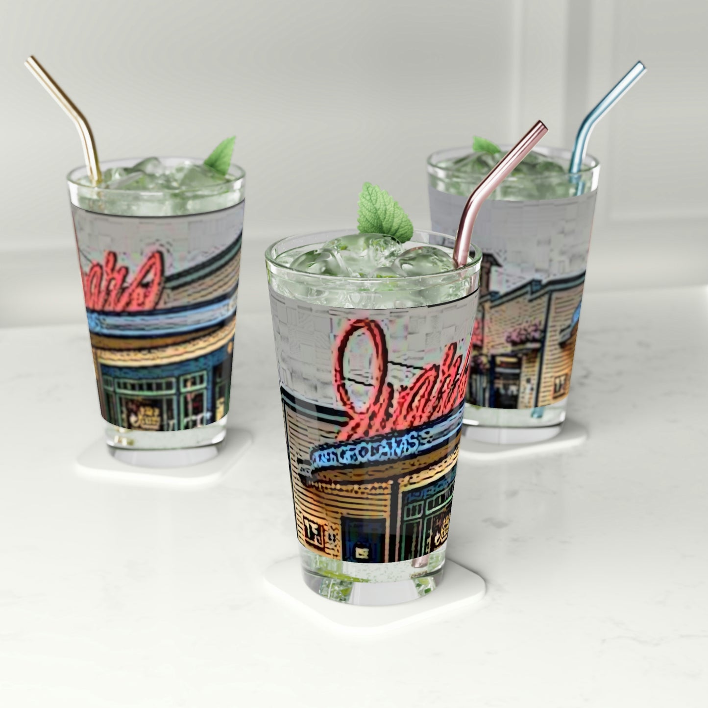 Pint Glass, 16oz ... In-A-Hurry & Stressed? ... Remember: Keep "Clam" ... Clam_Happy ...  'Ivars: Seattle Waterfront' ... Personal Archives ... Original Works ...