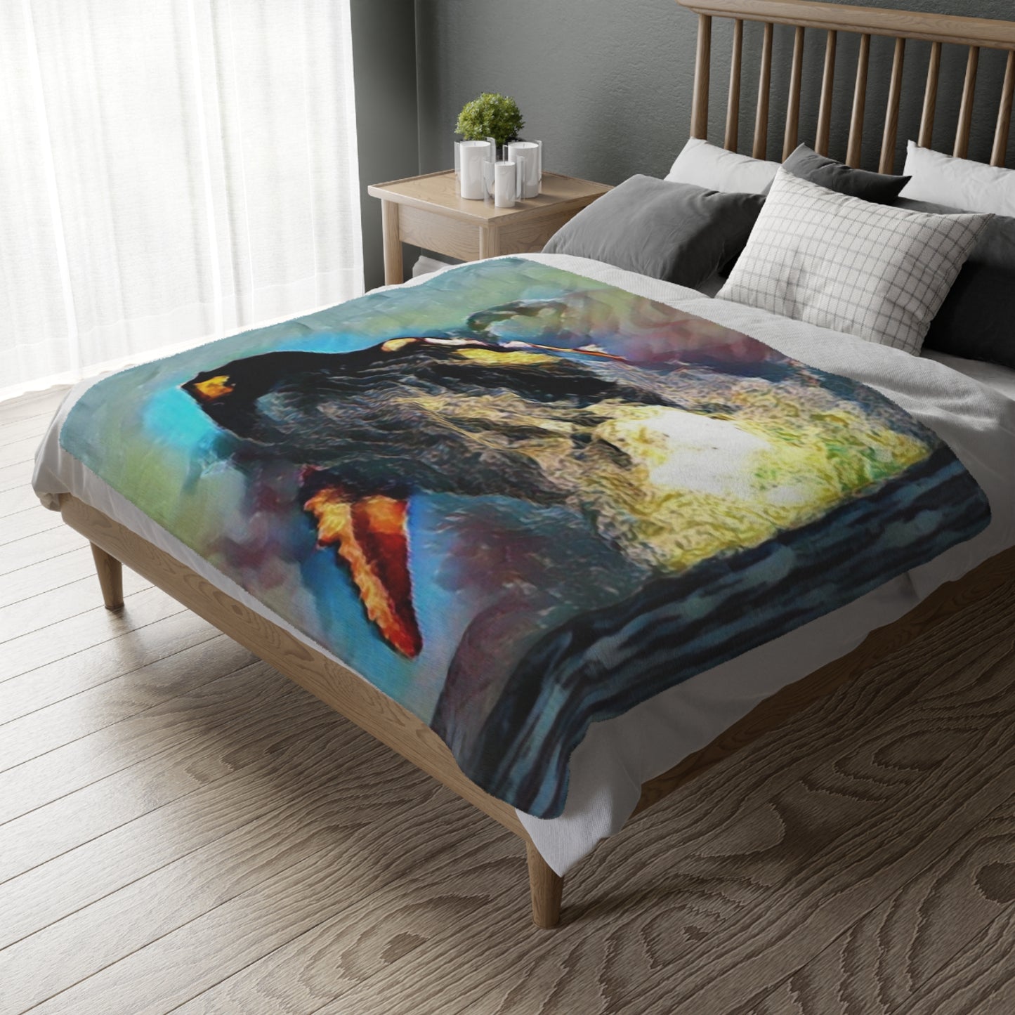 Velveteen Minky Blanket (Two-sided print) ... An Extraordinary Humpback Breach ... 'With Explosive Energy' ... Family Archives (KPH) ... Circa: 21st Century. Maui, HI ... Original Works ...