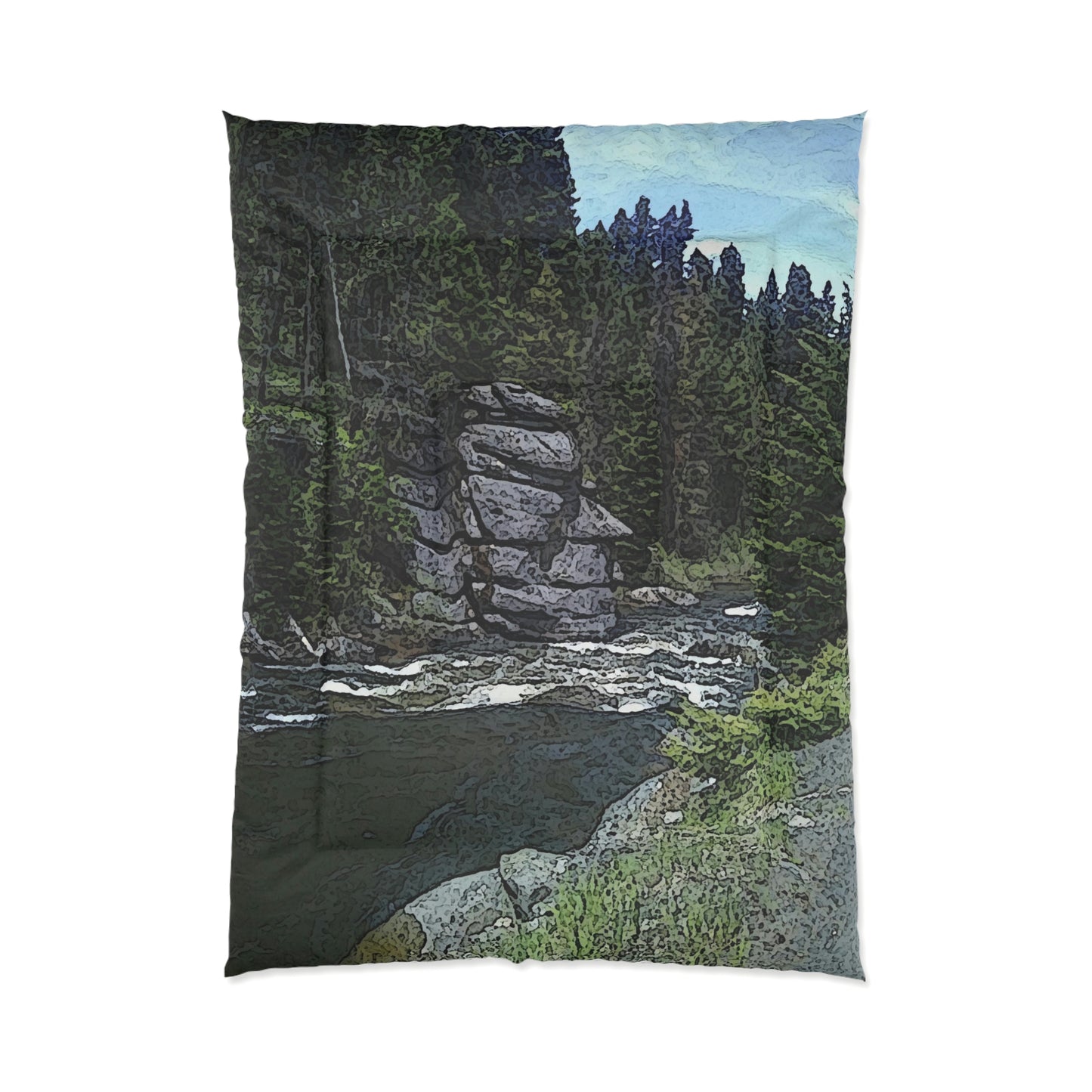 Comforter ..."I Am Innocent" ... Tricky-Dick Immortalized ... Nixon Rock: Along The River ... Central Idaho, Summer 2020 ... Original Works ...